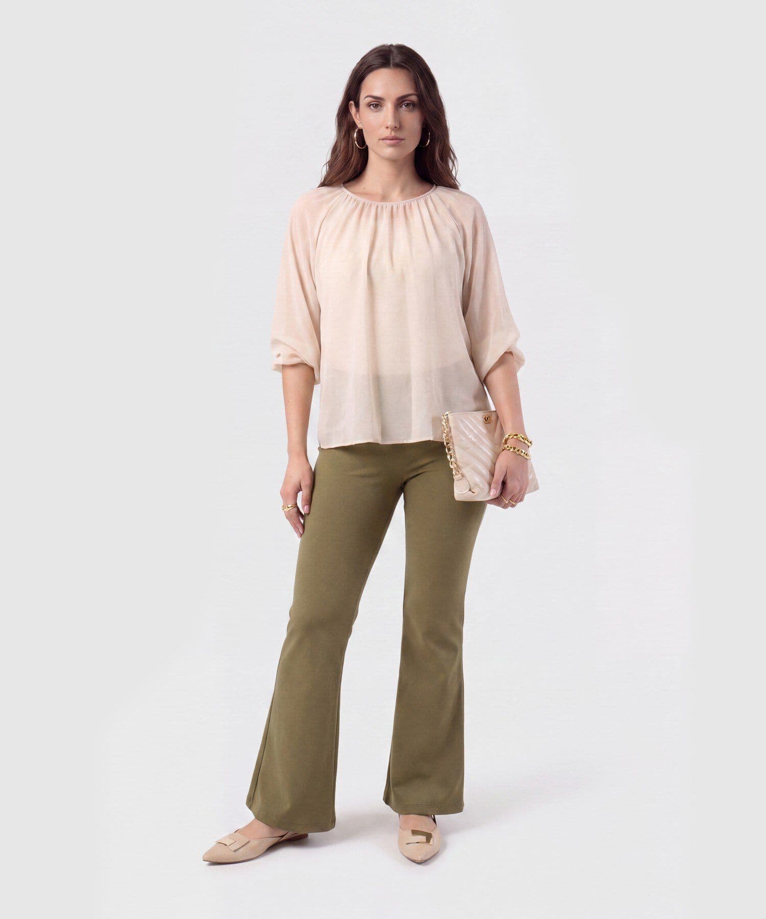 Blusa Elisa Natural arena para mujer, vista 2
