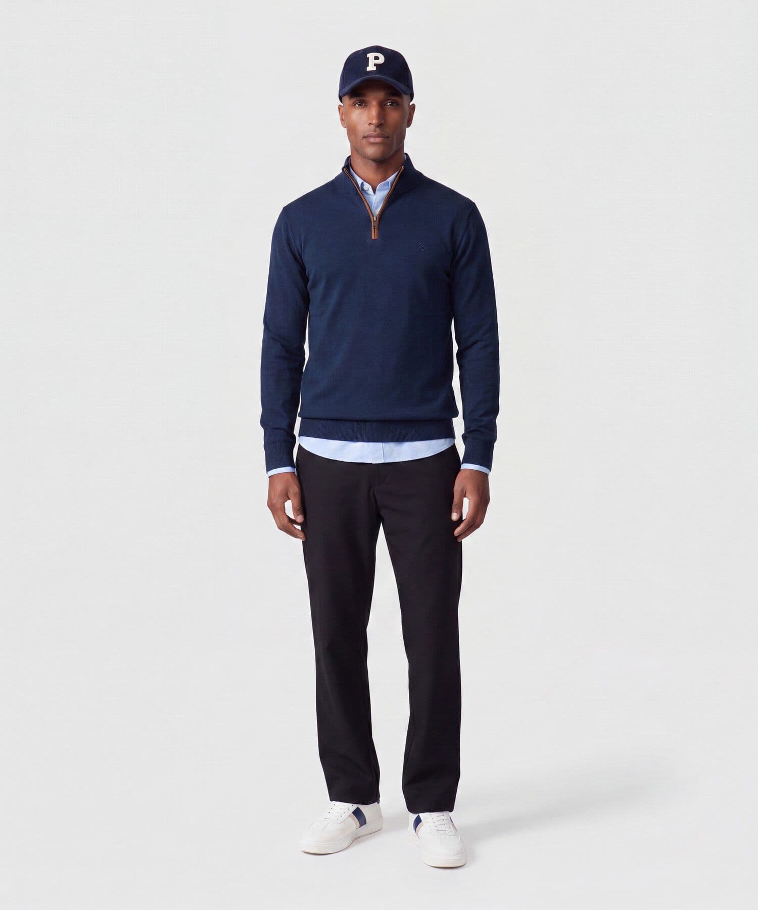 Buzo Marfil Clásico azul marino para hombre, vista 2