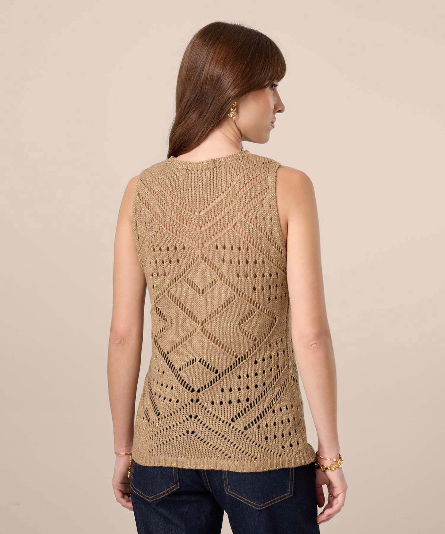Camiseta Jacaranda Edición Lino café para mujer, vista 4