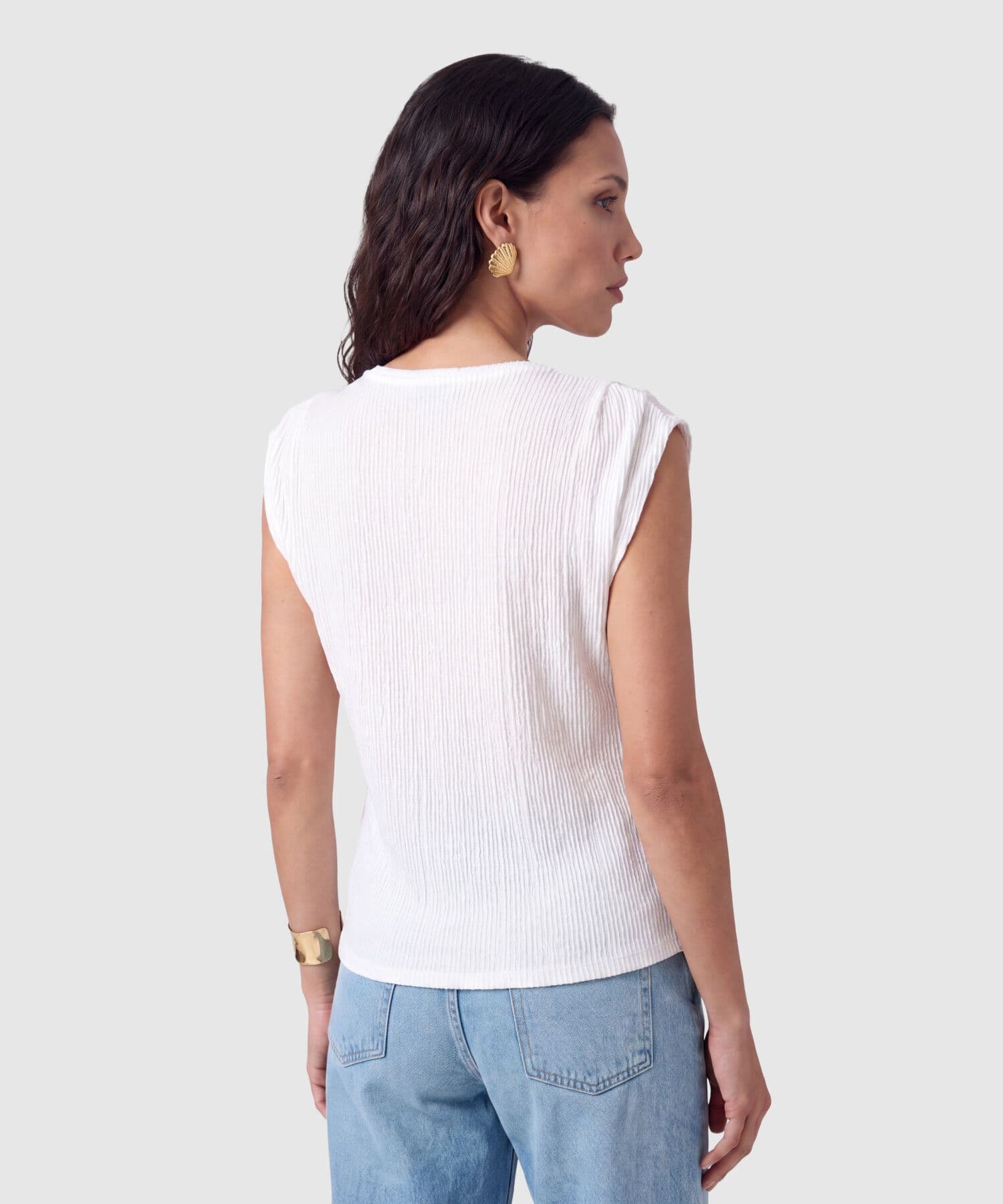 Camiseta Marfil Esencial blanco para mujer, vista 4