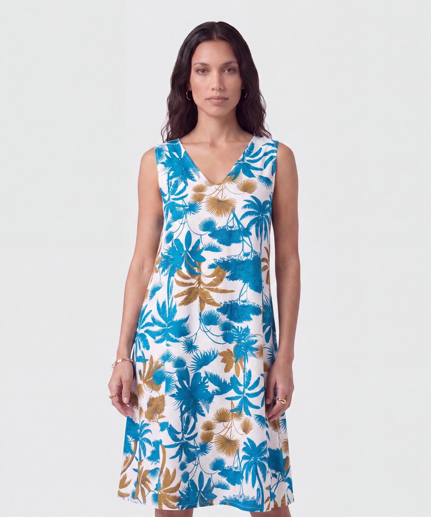 Vestido Dorada Minimalista azul marino para mujer, vista 2