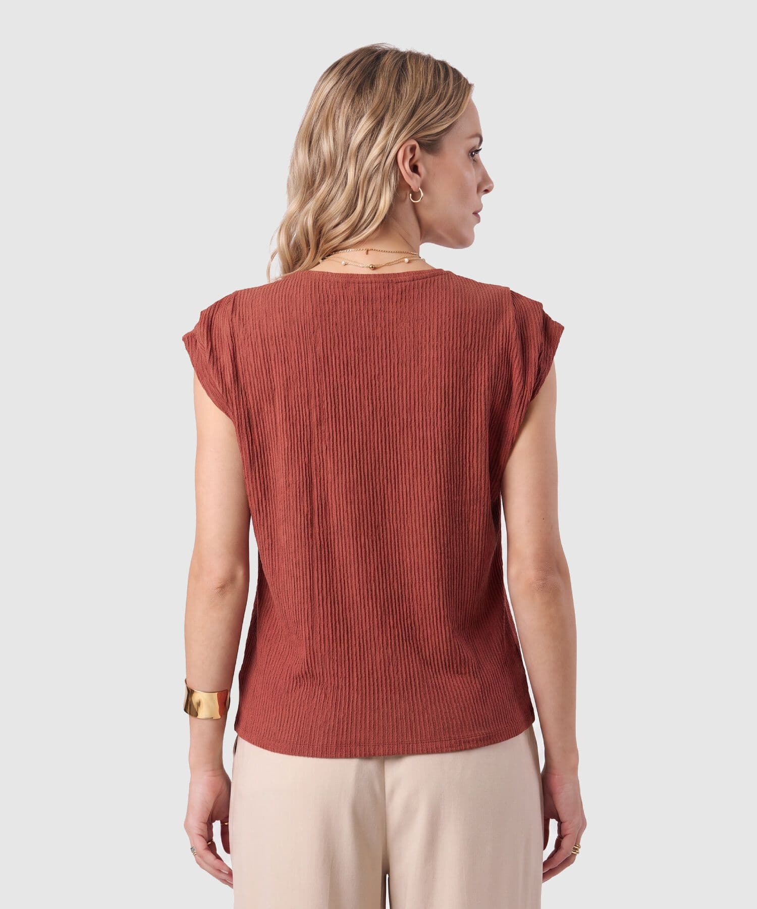 Camiseta Valle Natural naranja para mujer, vista 4