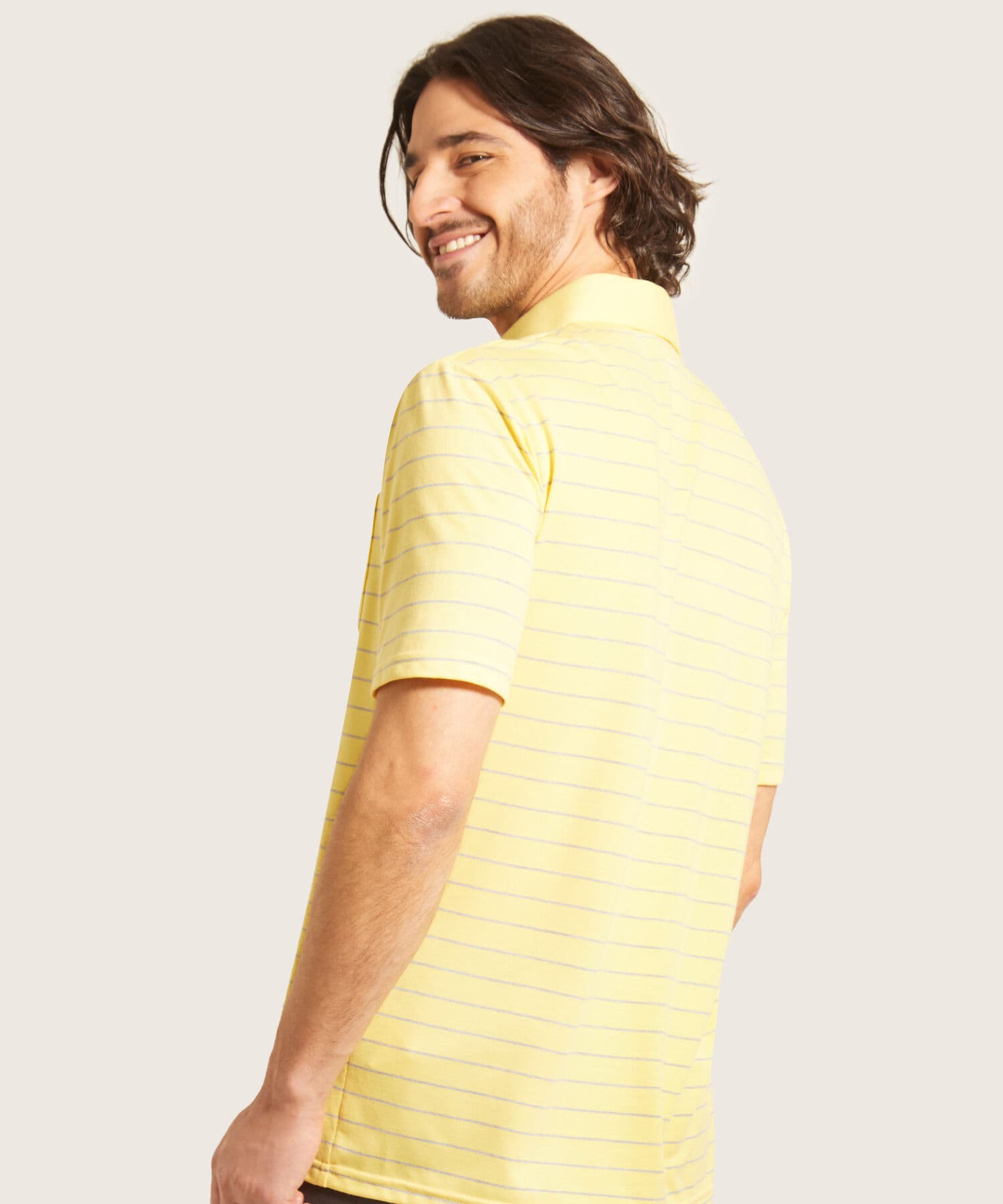 Polo Niebla Minimalista coral para hombre, vista 4