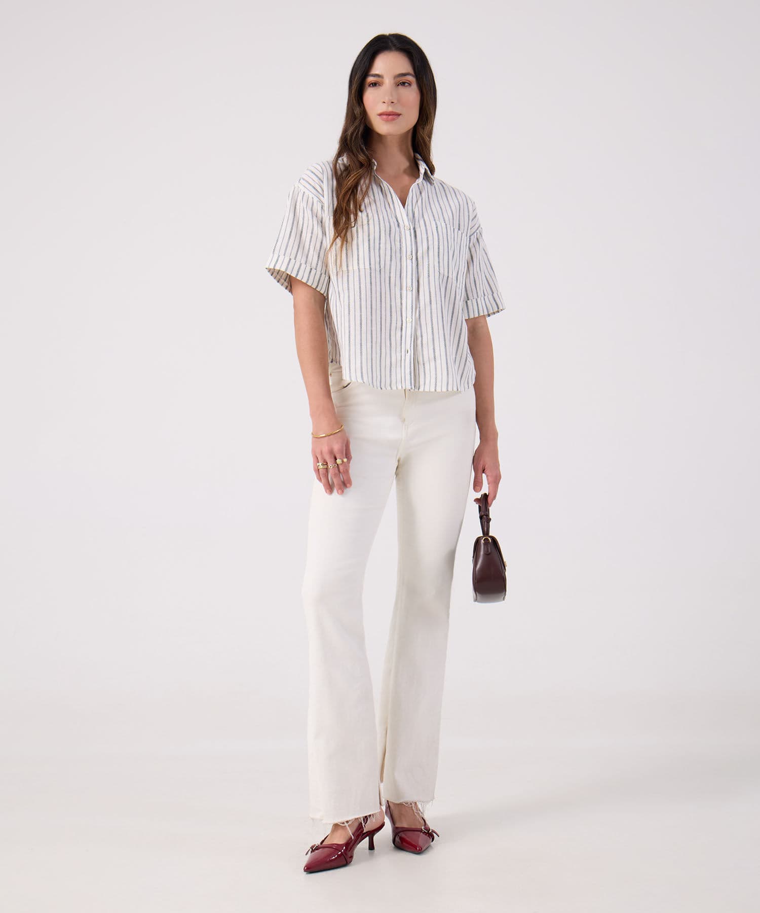 Camisa Guayacán Contemporáneo blanco para mujer, vista 2
