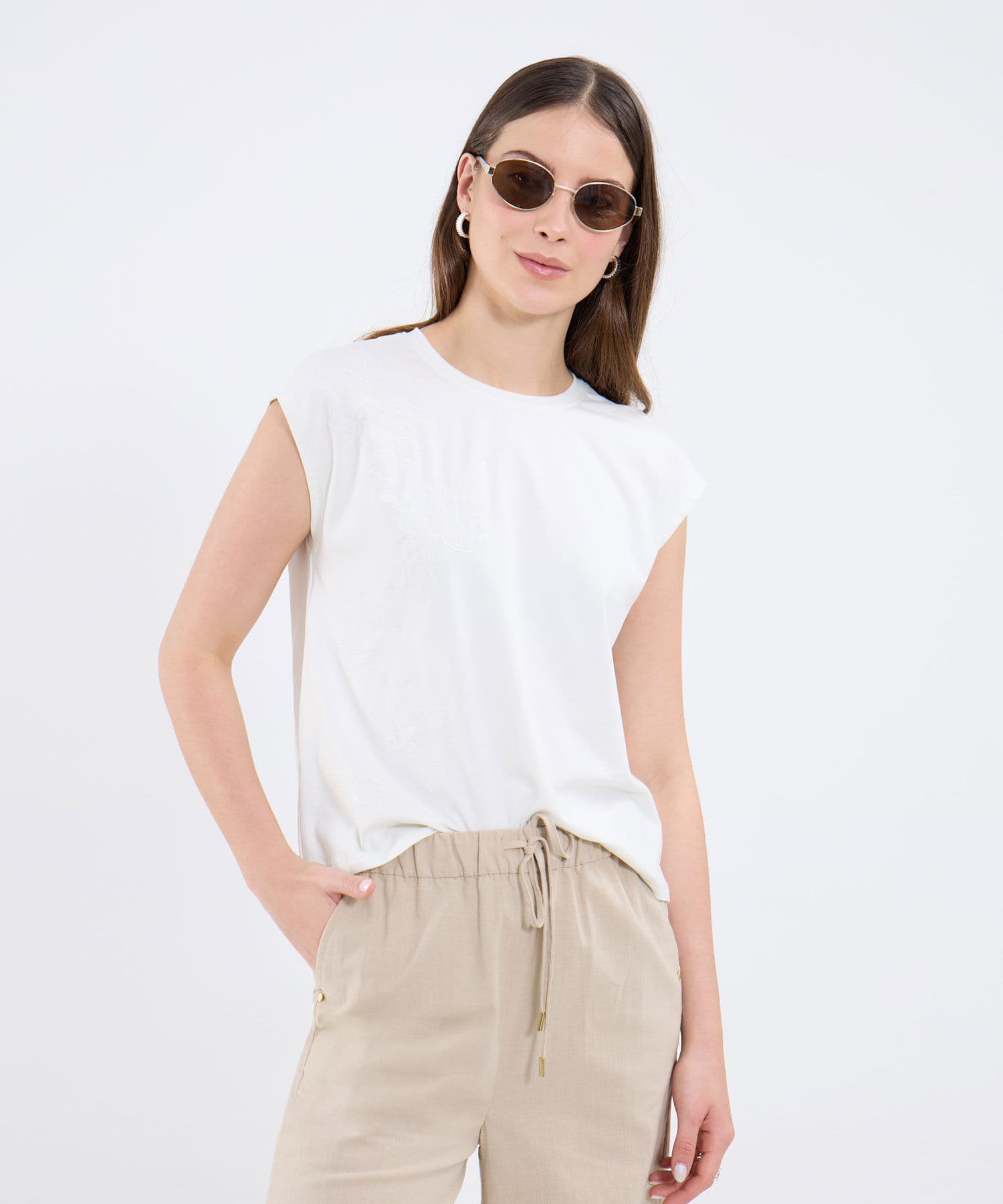 Camiseta Candelaria Sastre blanco para mujer, vista principal