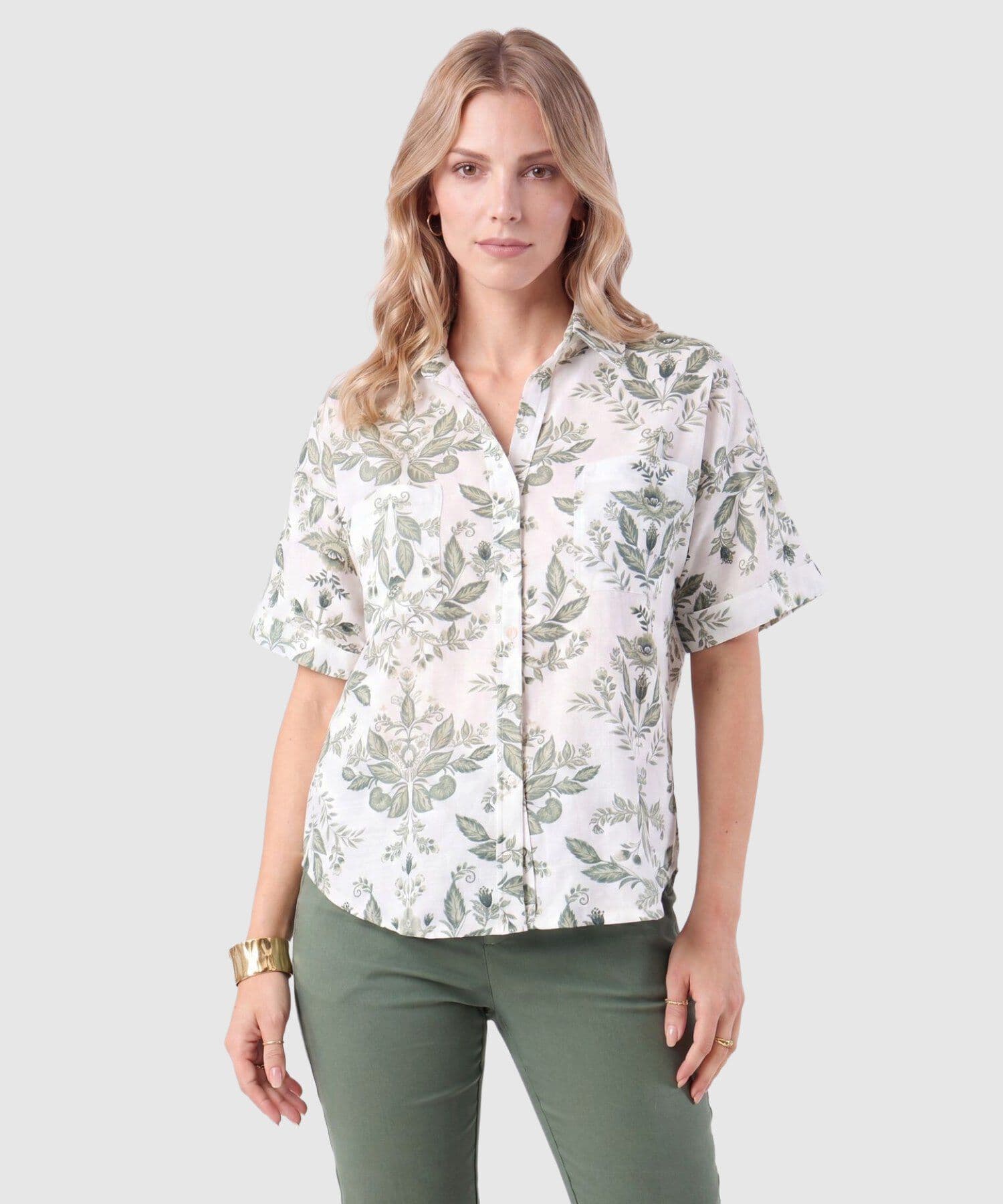 Camisa Julieta Edición Índigo verde oliva para mujer, vista principal