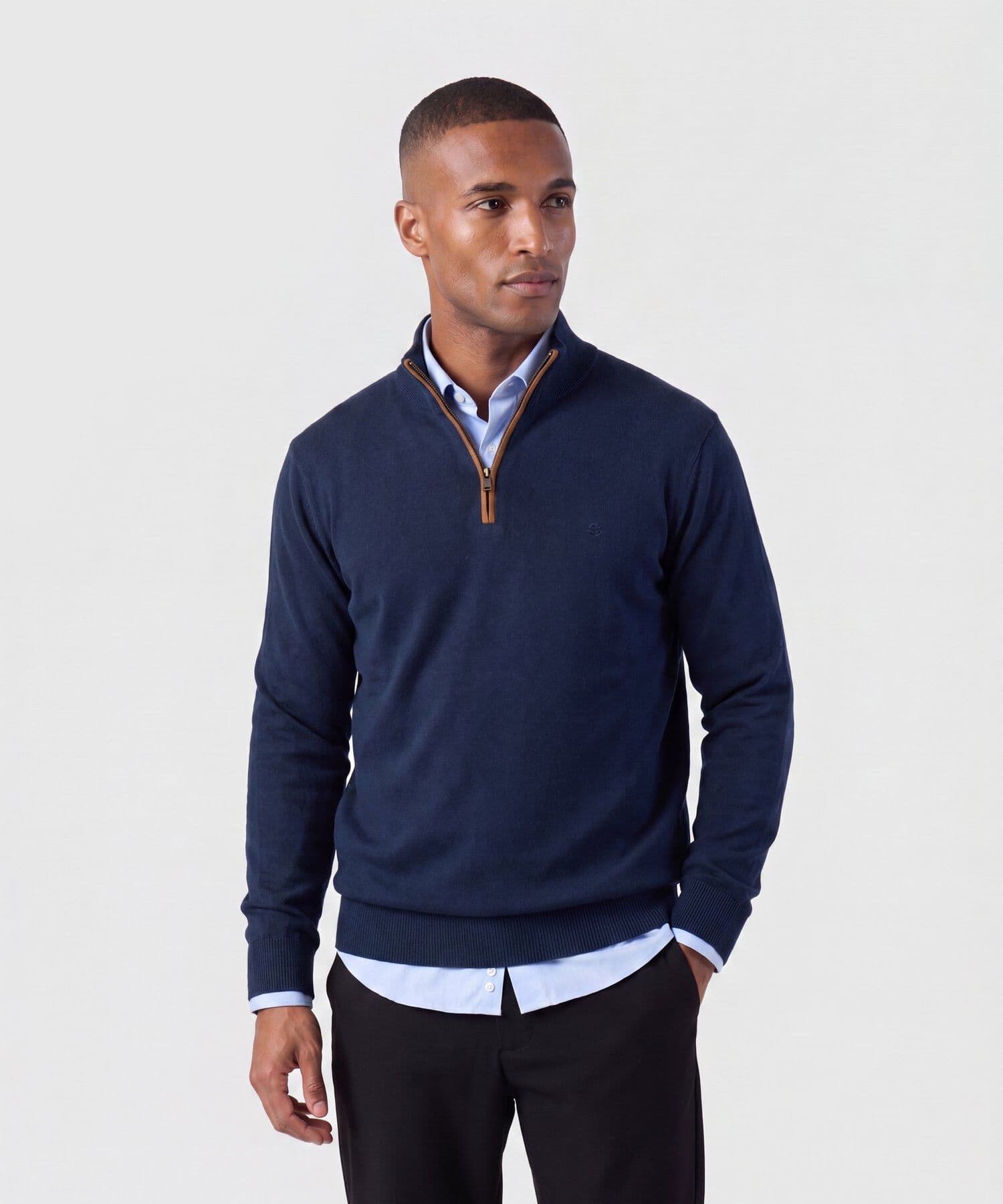 Buzo Marfil Clásico azul marino para hombre, vista principal