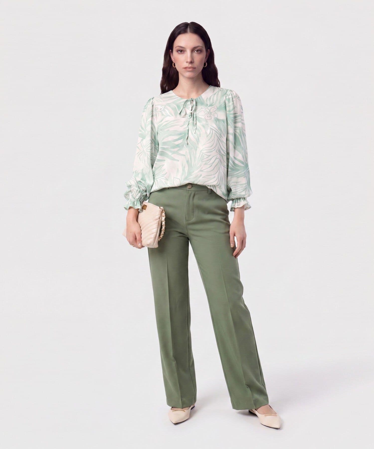 Blusa Solana Ligero verde oliva para mujer, vista 2