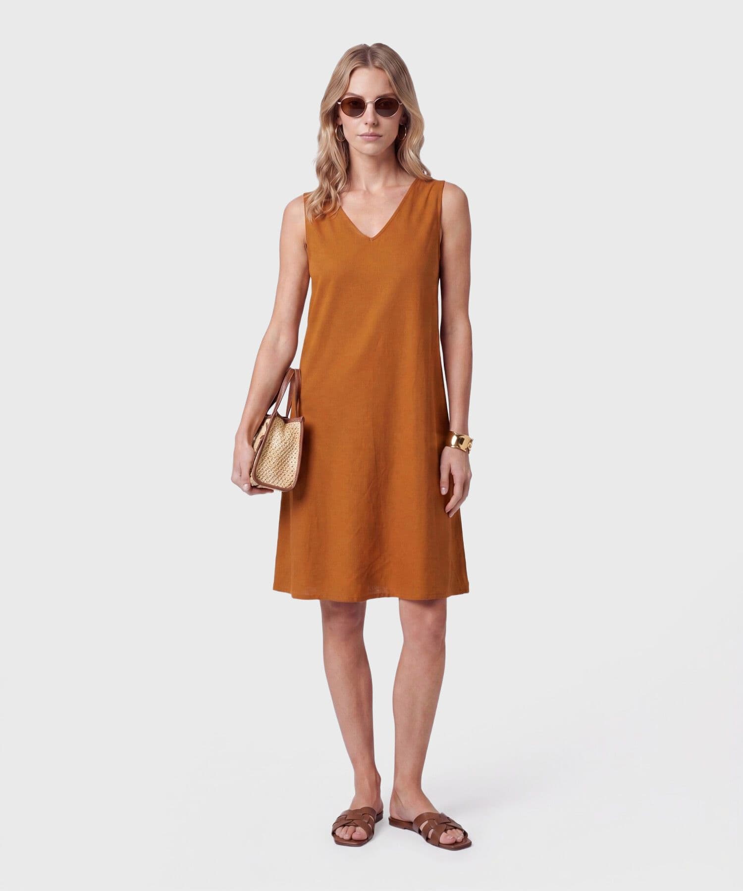 Vestido Valentina Texturizado café para mujer, vista principal