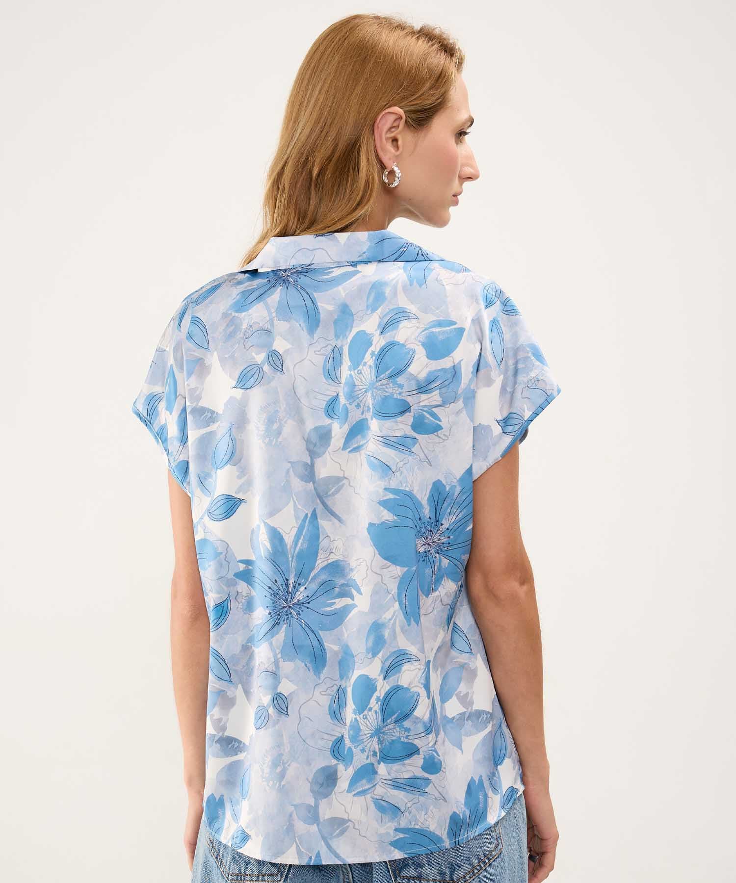 Blusa Cedro de Viaje azul marino para mujer, vista 4