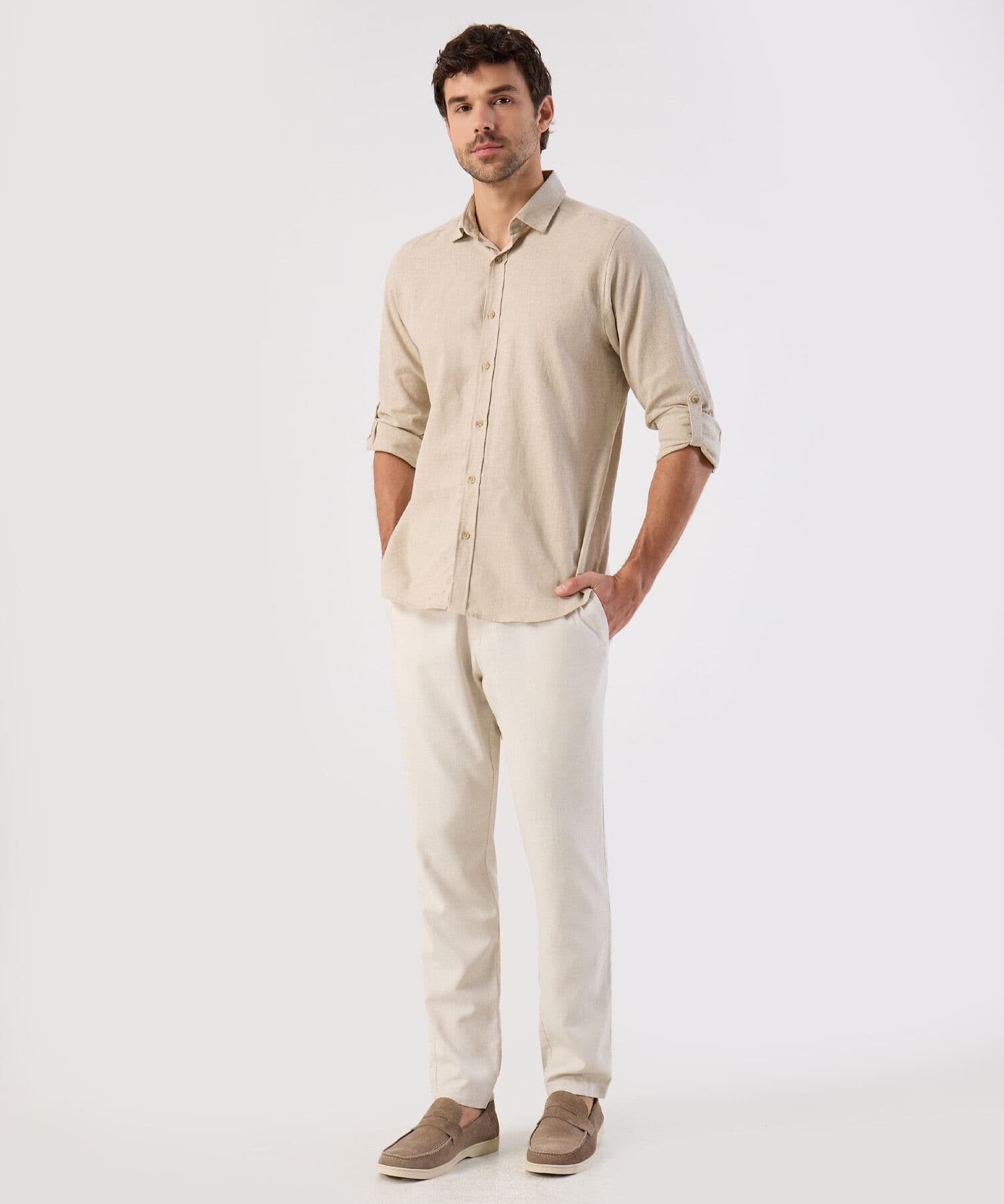 Camisa Valle de Noche arena para hombre, vista 2