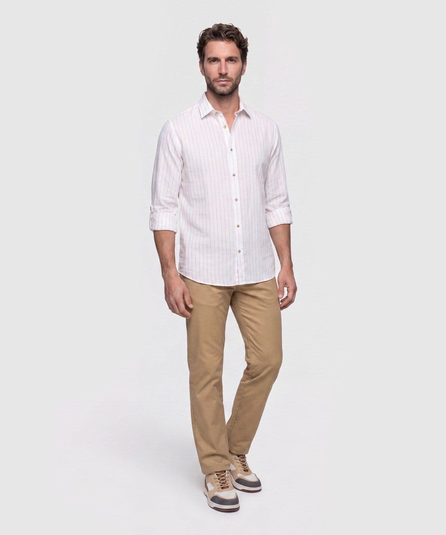 Camisa Emilia Contemporáneo blanco para hombre, vista 2
