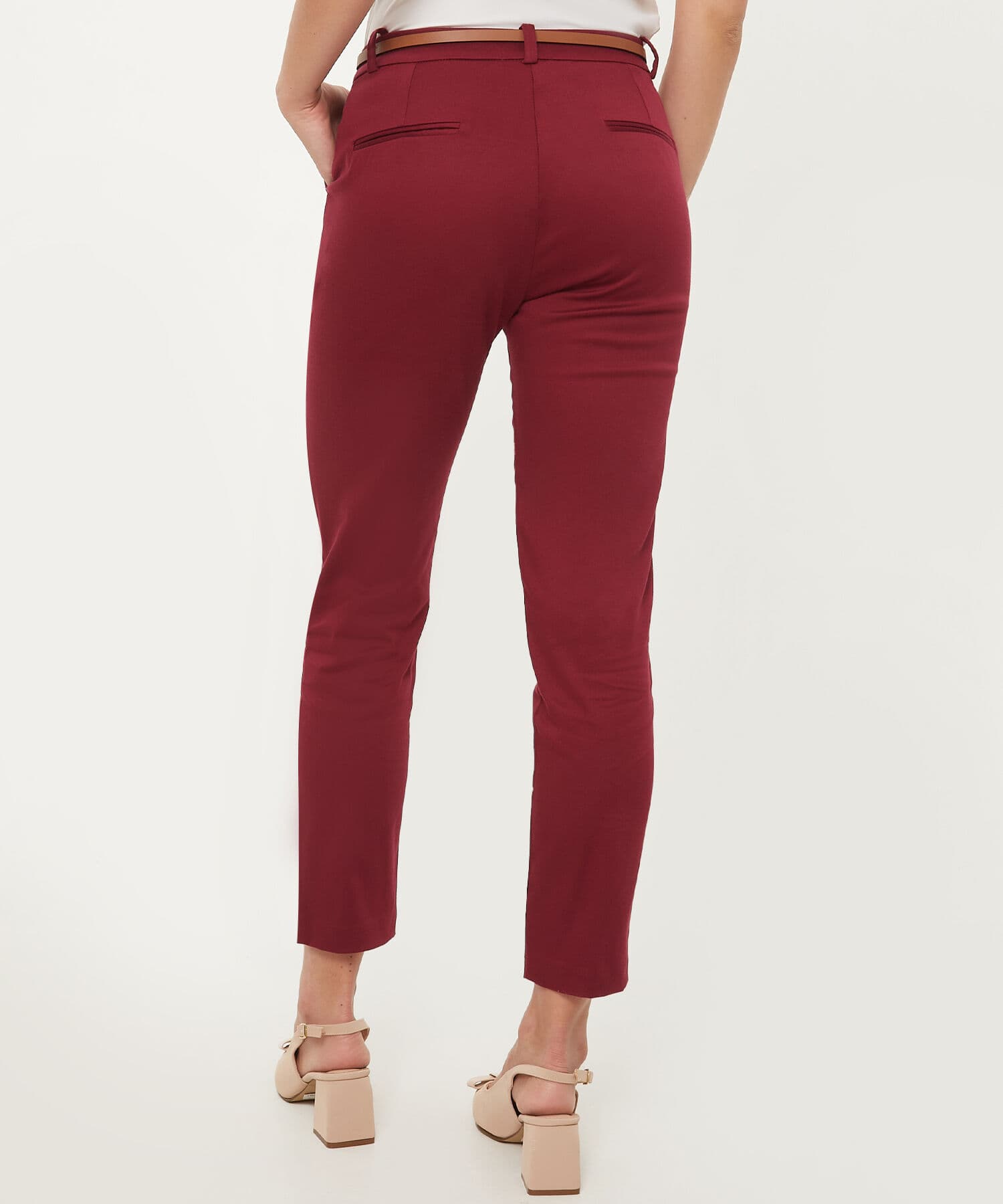 Pantalón Marea Contemporáneo rojo granada para mujer, vista 4