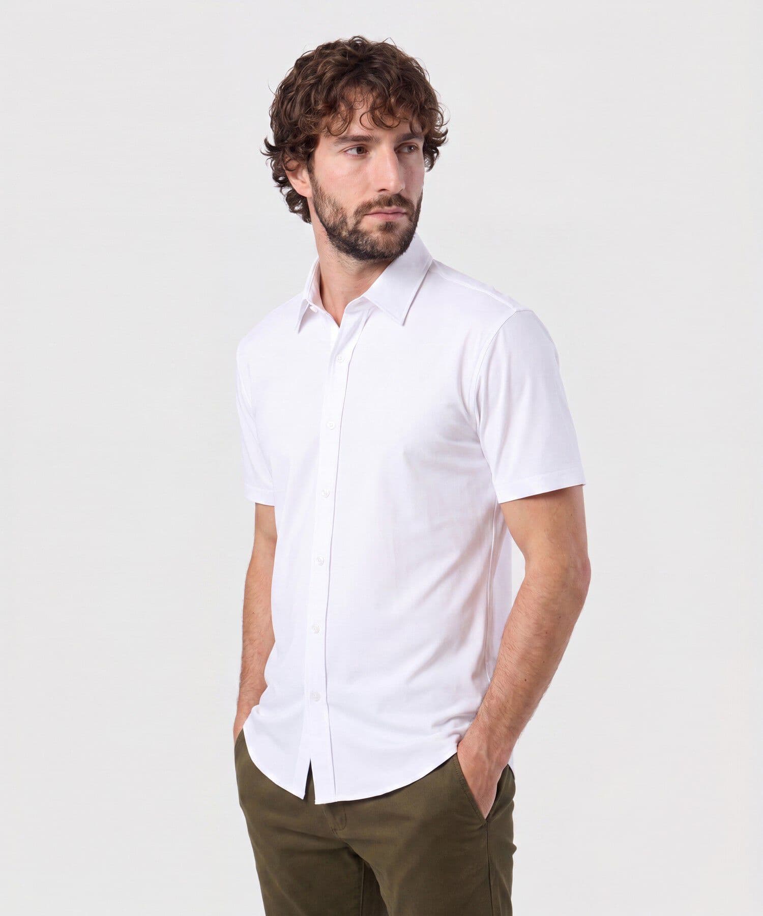 Camisa Palma Contemporáneo blanco para hombre, vista principal
