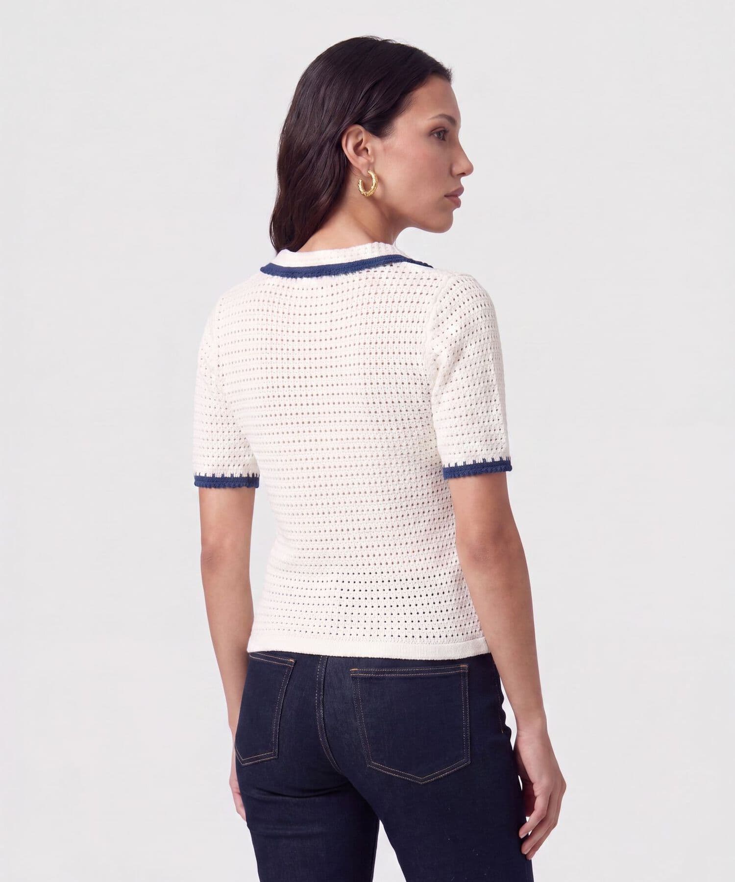 Polo Candelaria Contemporáneo blanco para mujer, vista 4