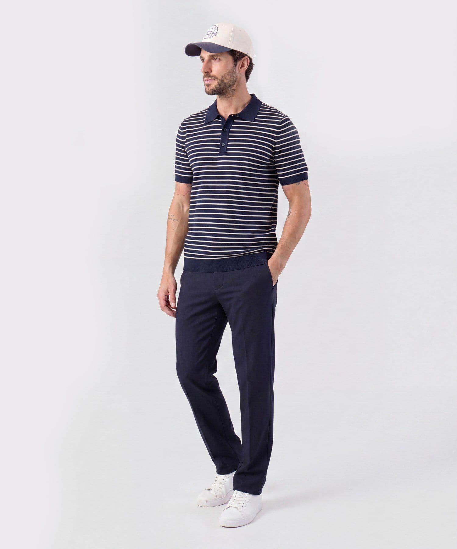 Polo Encanto Urbano azul marino para hombre, vista 2