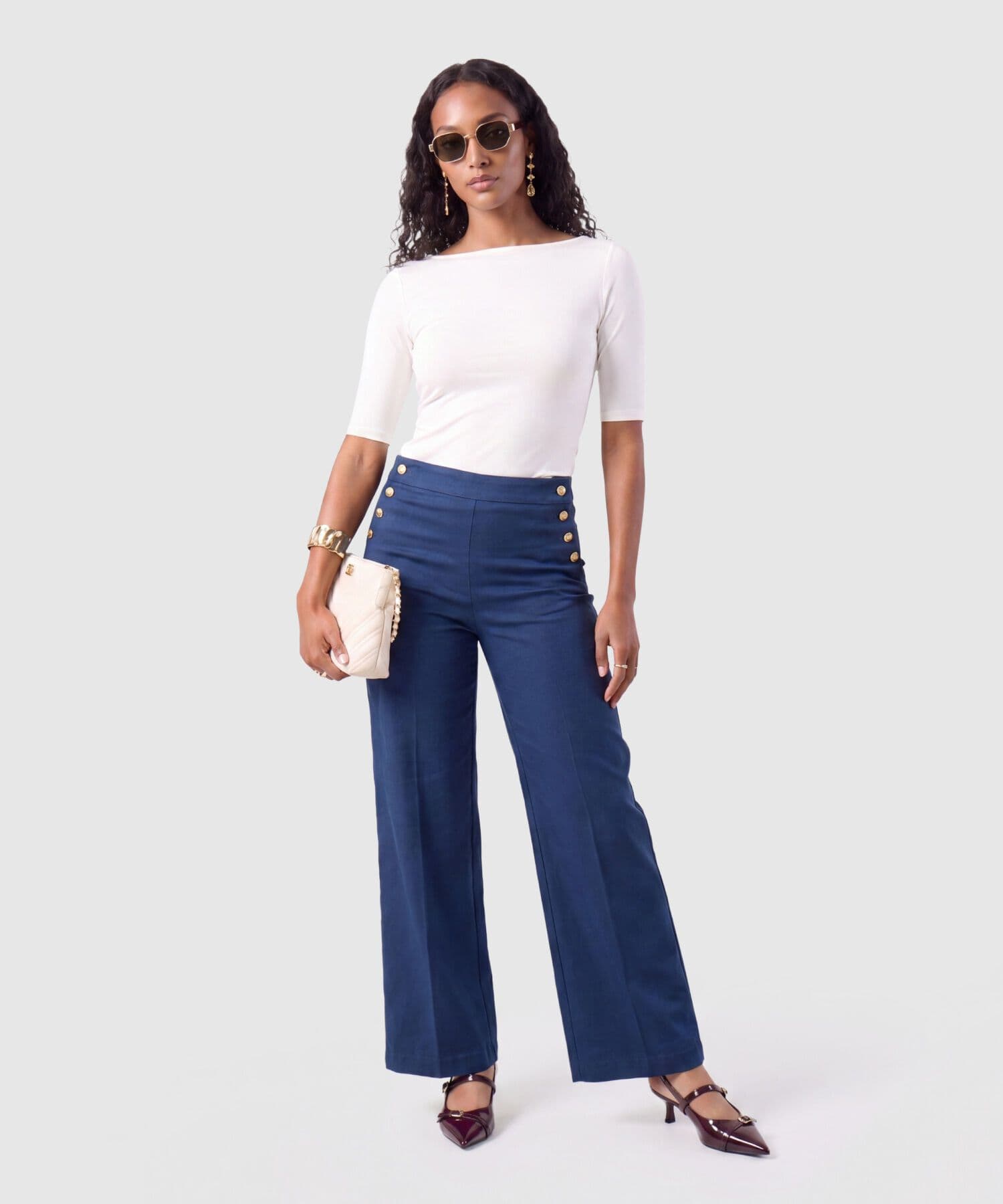 Pantalón Brisa Suave azul marino para mujer, vista 2