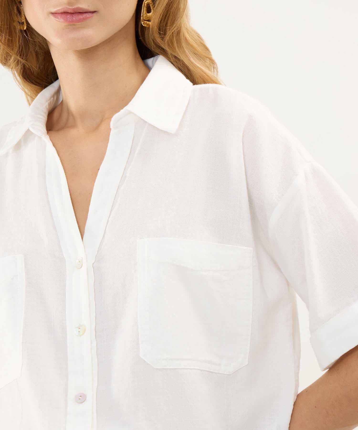 Camisa Calima de Ciudad blanco para mujer, vista 3
