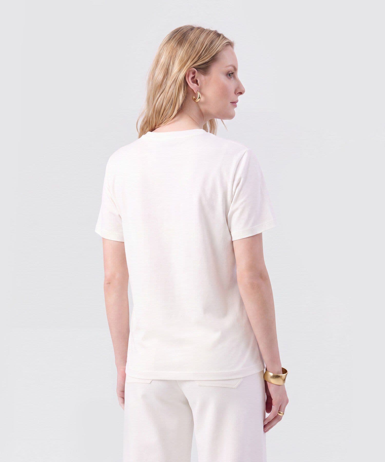 Camiseta Valentina Minimalista blanco para mujer, vista 4