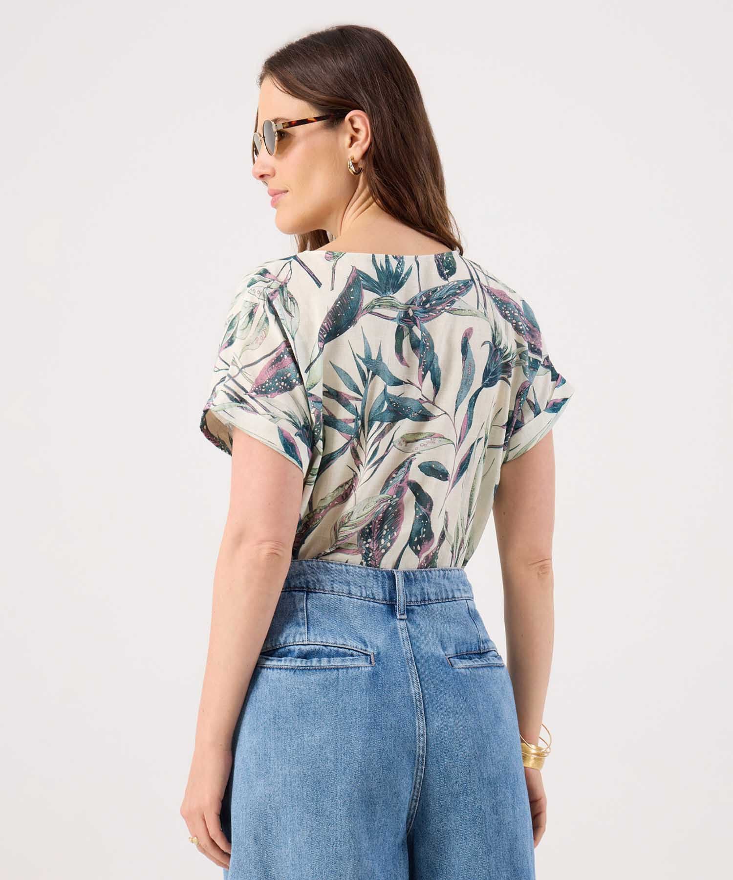 Blusa Isadora Texturizado verde oliva para mujer, vista 4