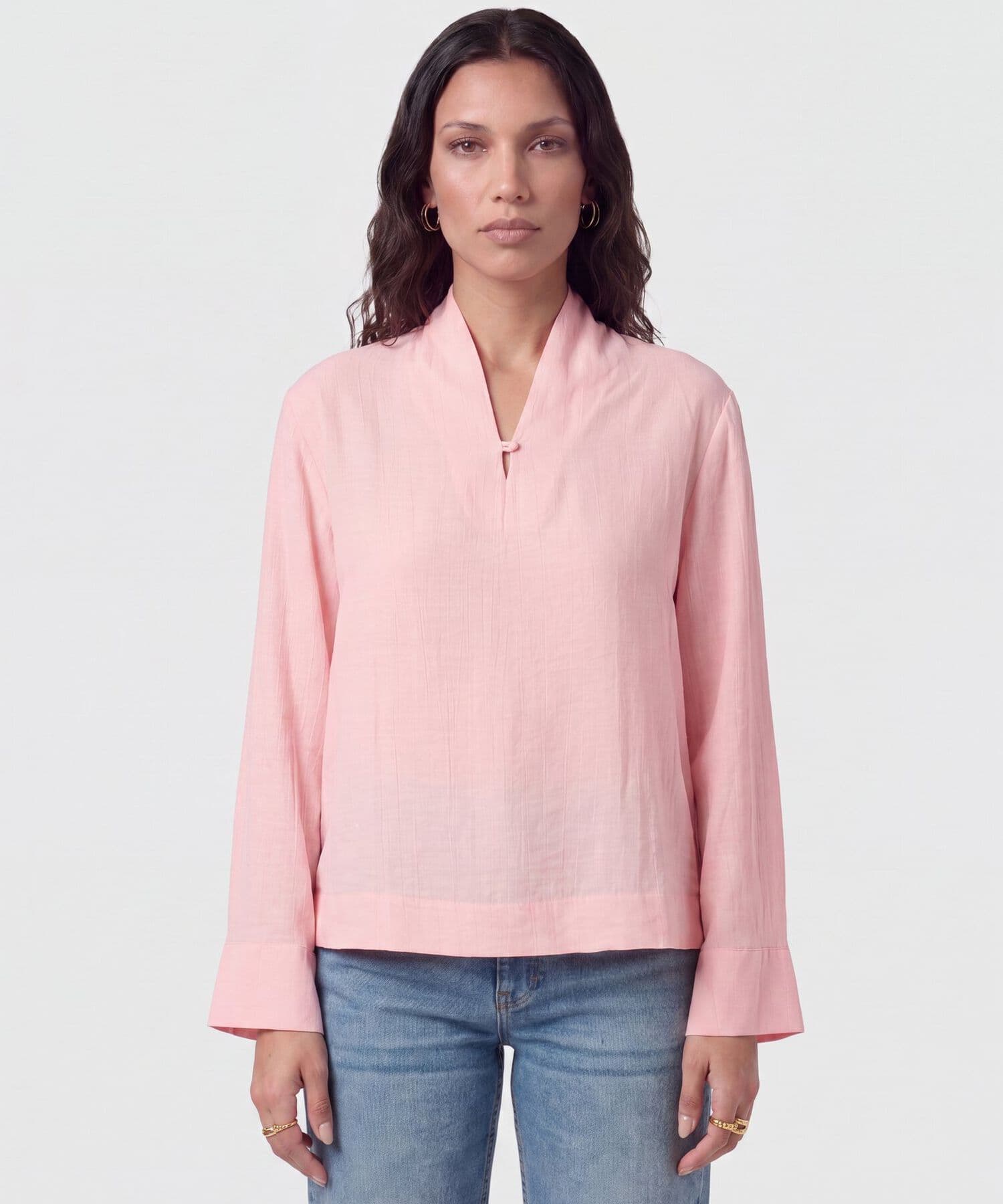 Blusa Orquídea Texturizado rosa empolvado para mujer, vista principal