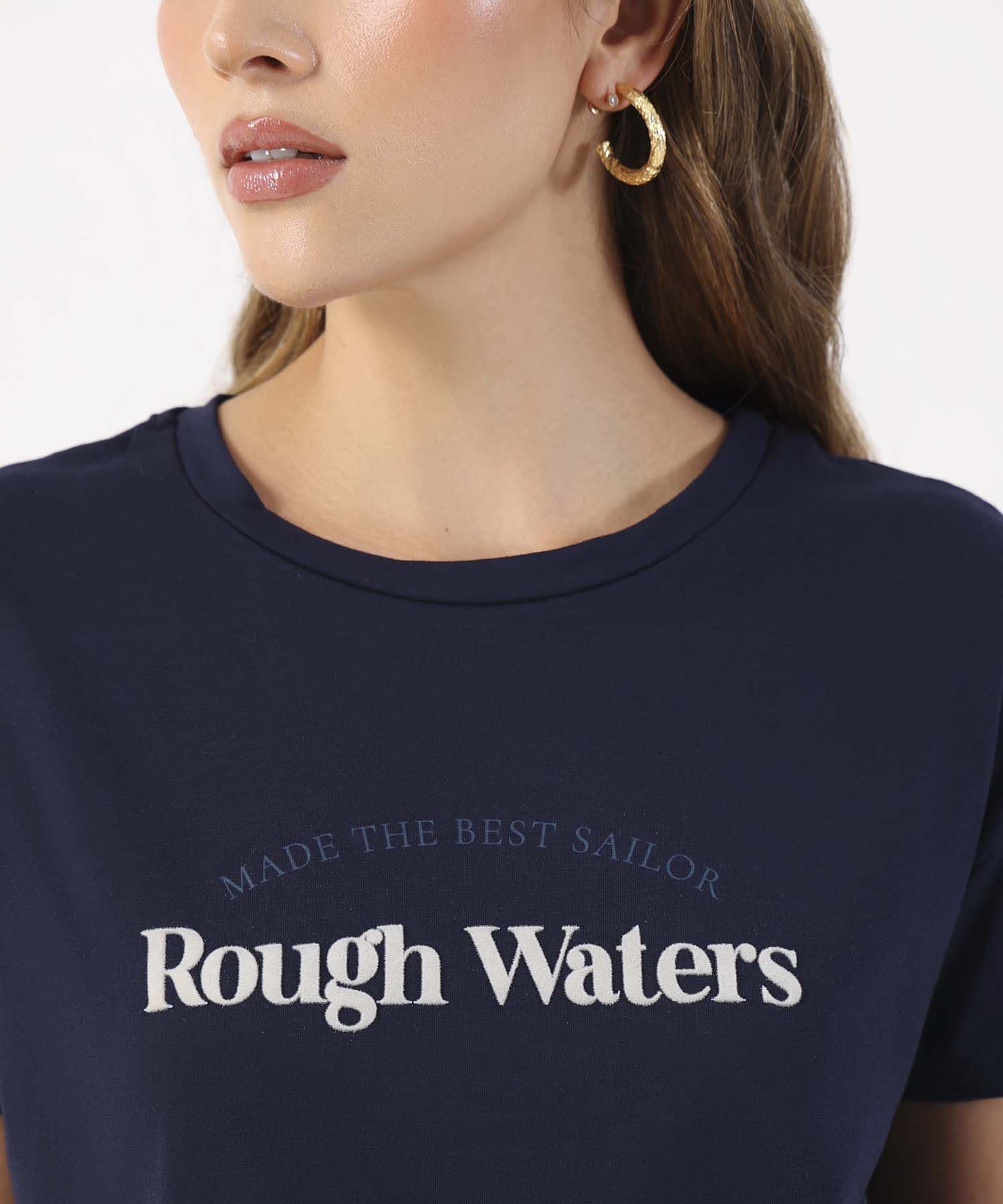 Camiseta Brisa Relajado azul marino para mujer, vista 3