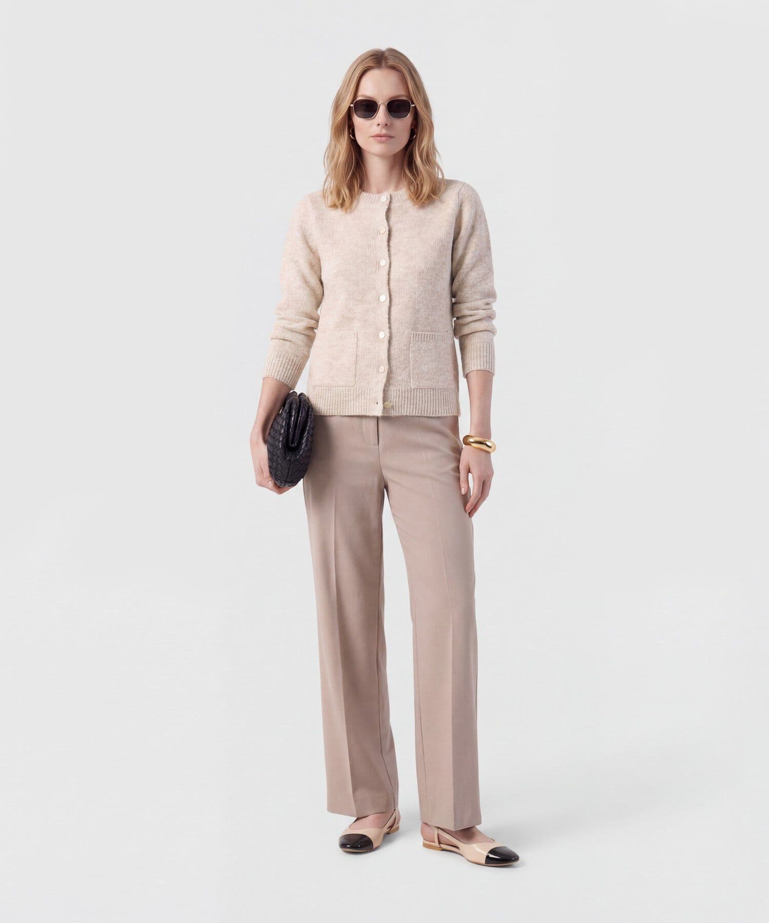 Pantalón Elisa Fluido arena para mujer, vista 2