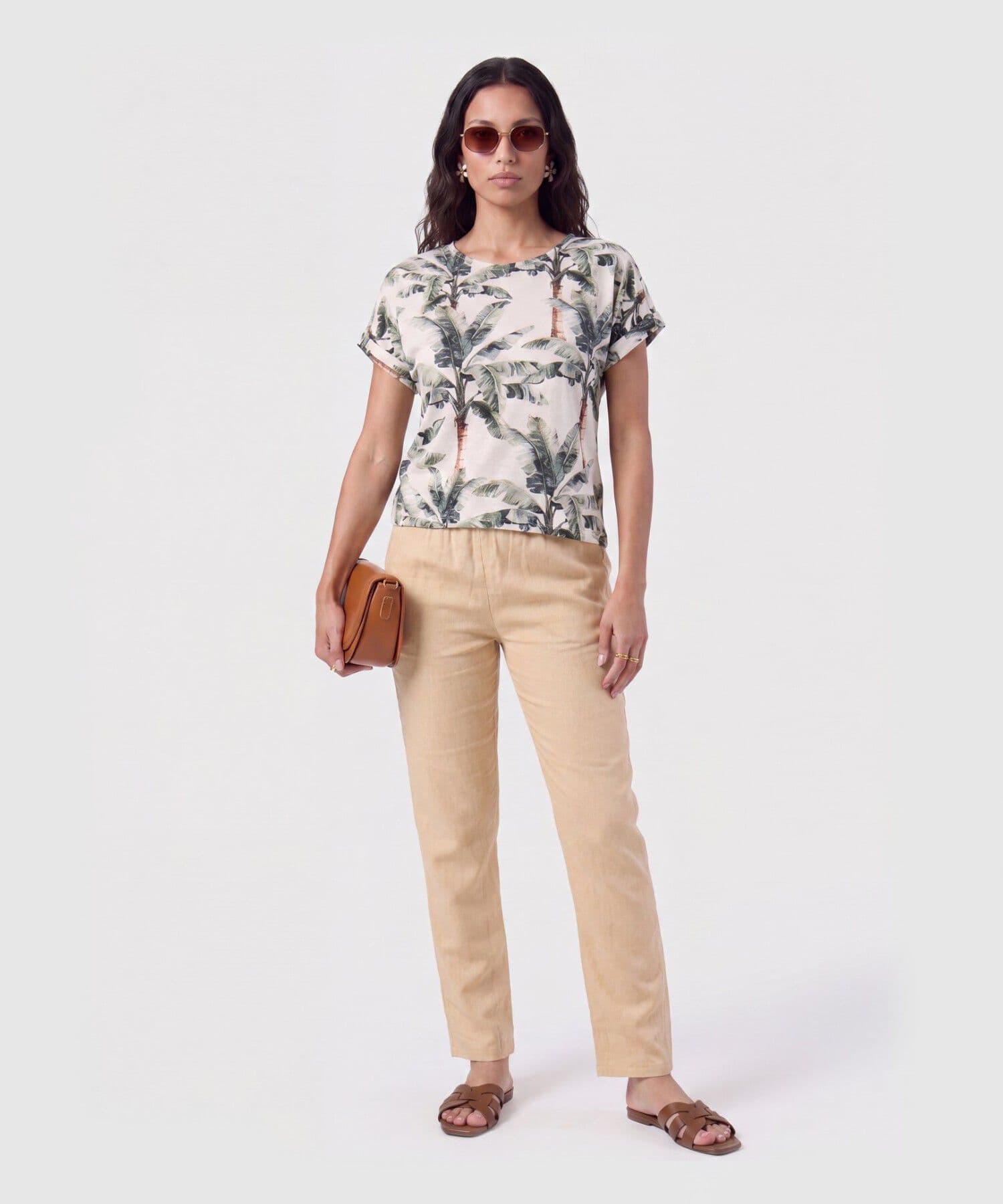 Jogger Jacaranda Fluido arena para mujer, vista 2