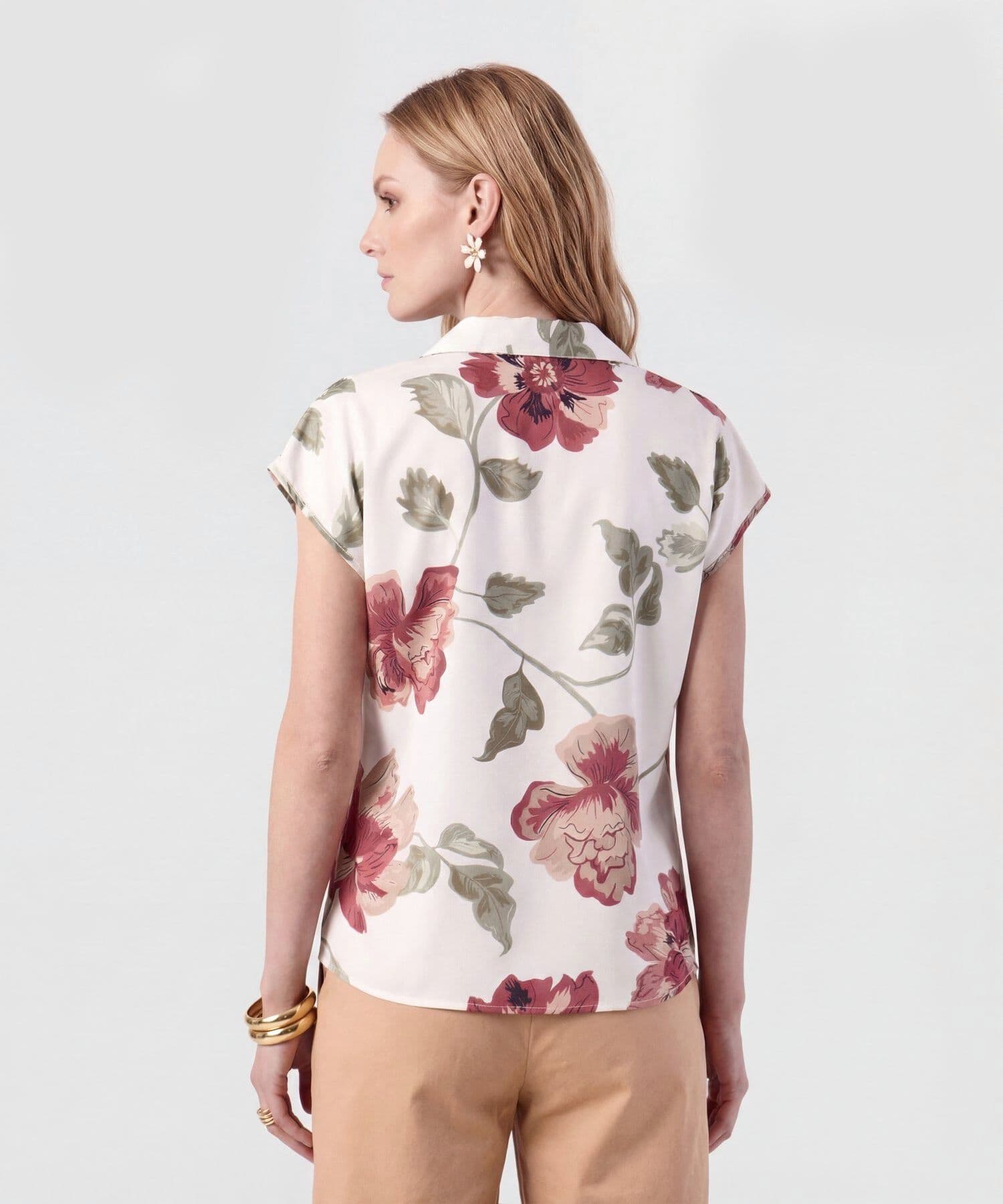 Blusa Dalia Esencial blanco para mujer, vista 4