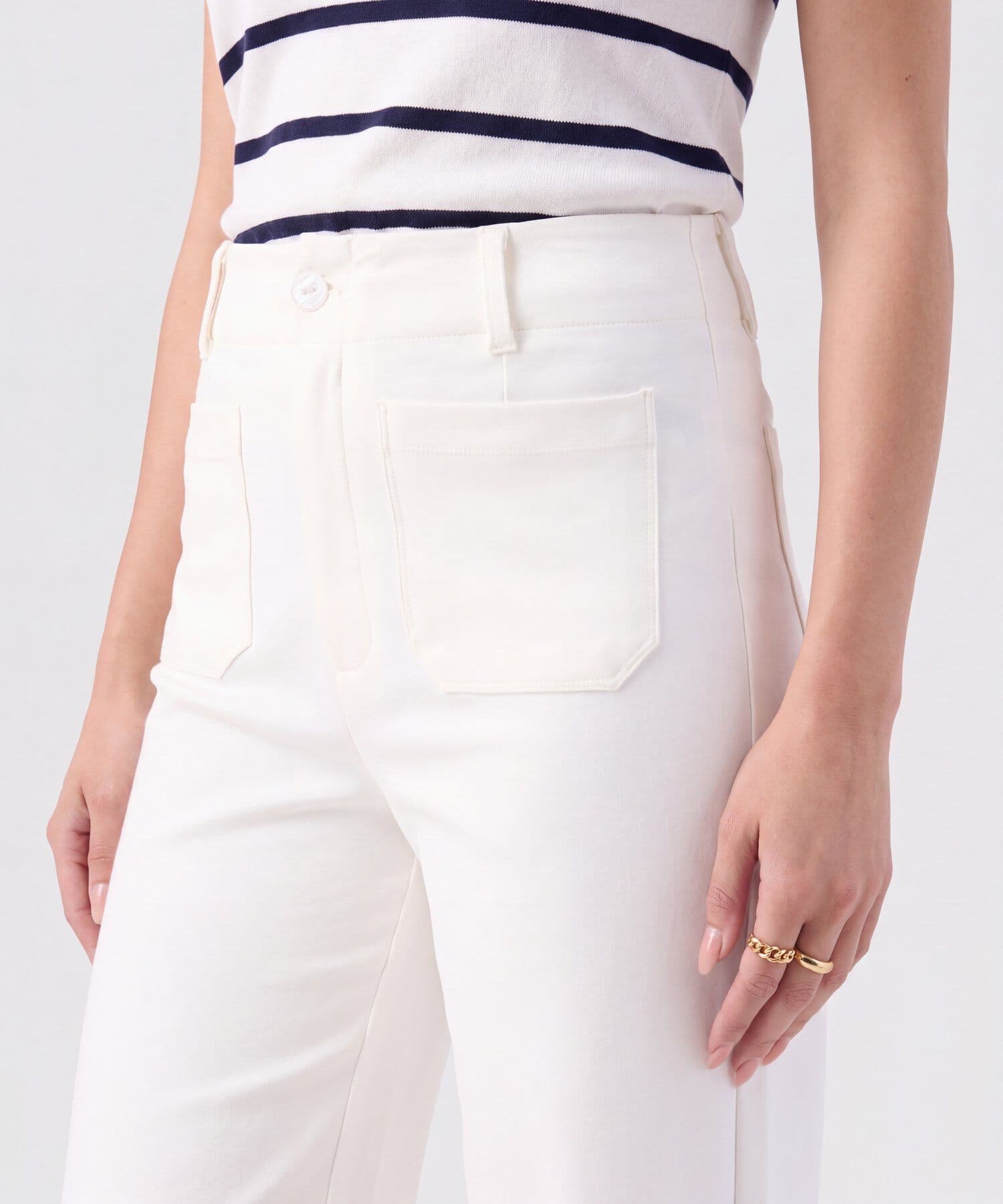 Pantalón Tierra Fluido blanco para mujer, vista 3