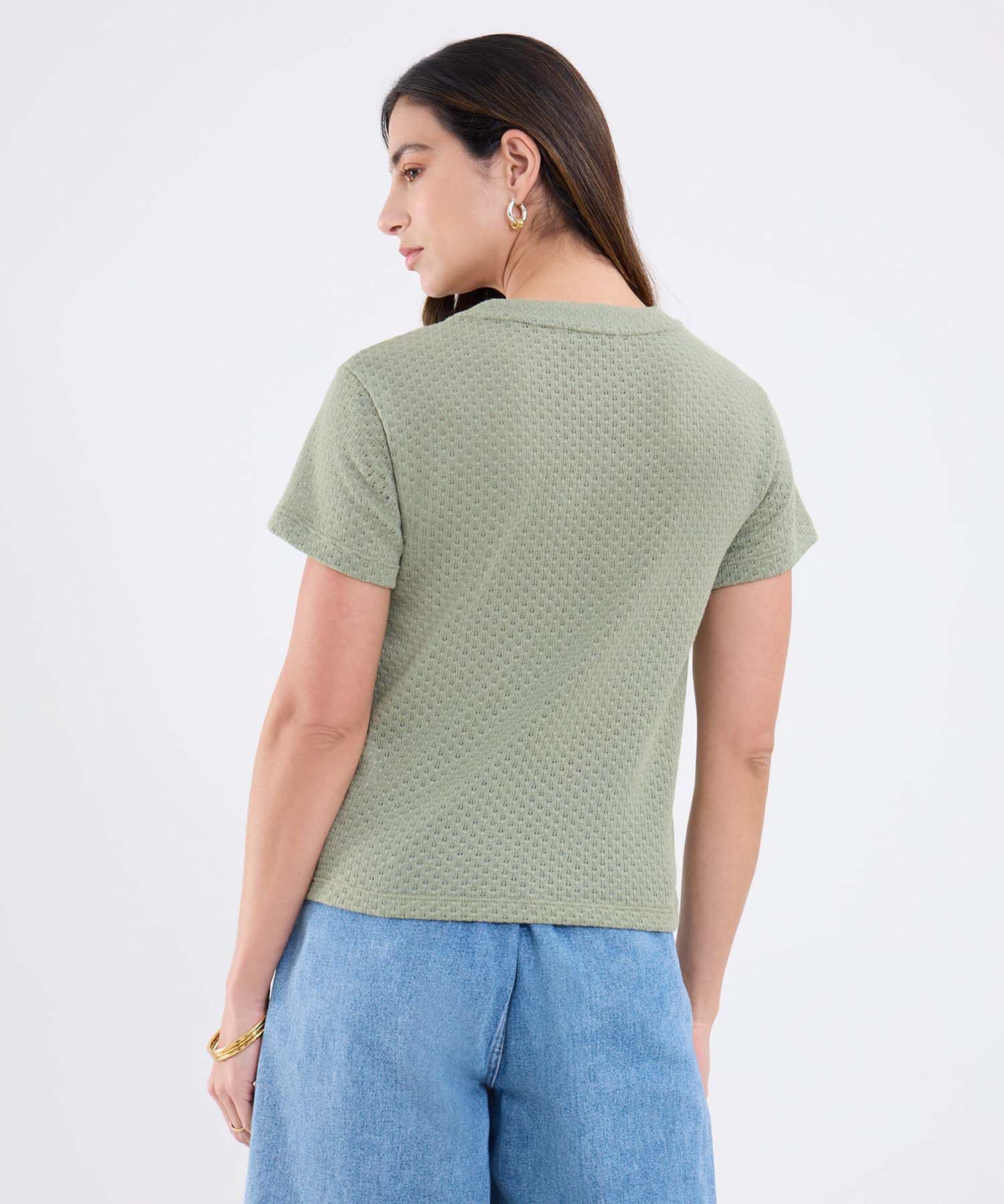 Camiseta Litoral de Día verde oliva para mujer, vista 4