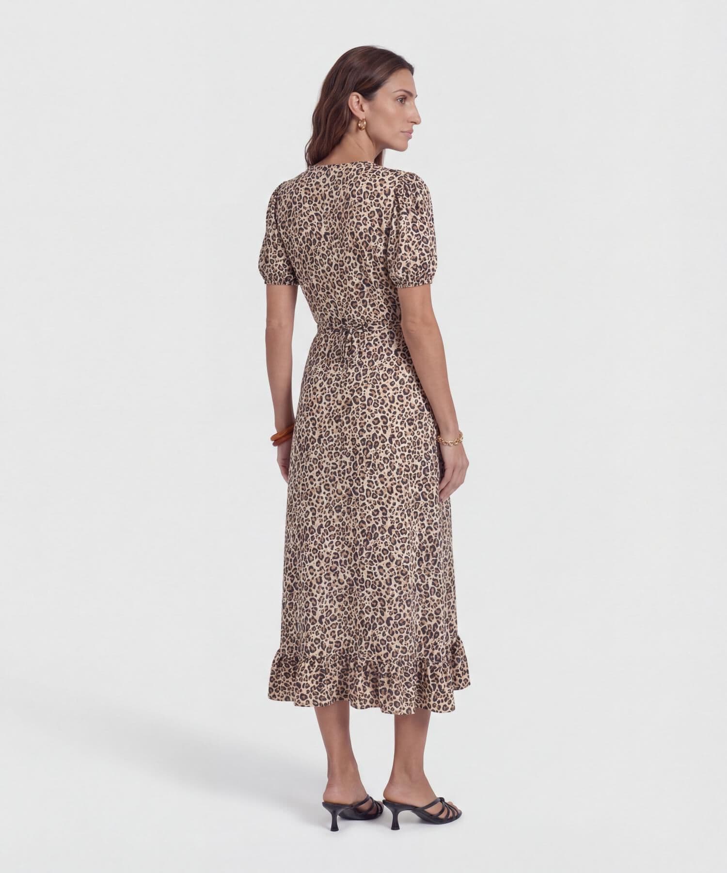 Vestido Andina Contemporáneo café para mujer, vista 4