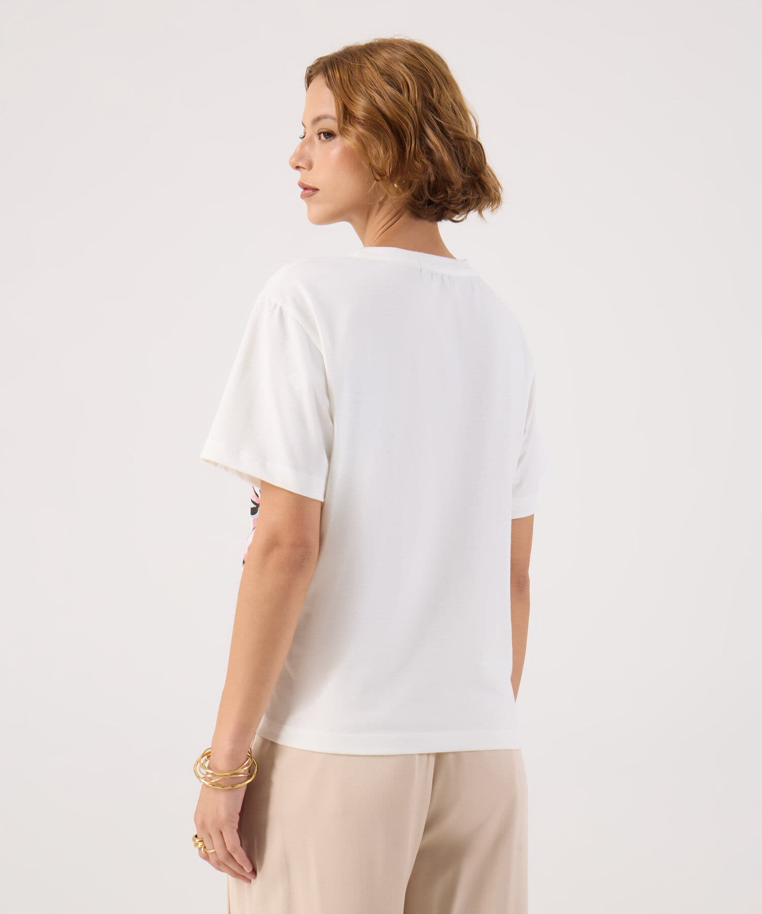 Camiseta Horizonte de Ciudad blanco para mujer, vista 4