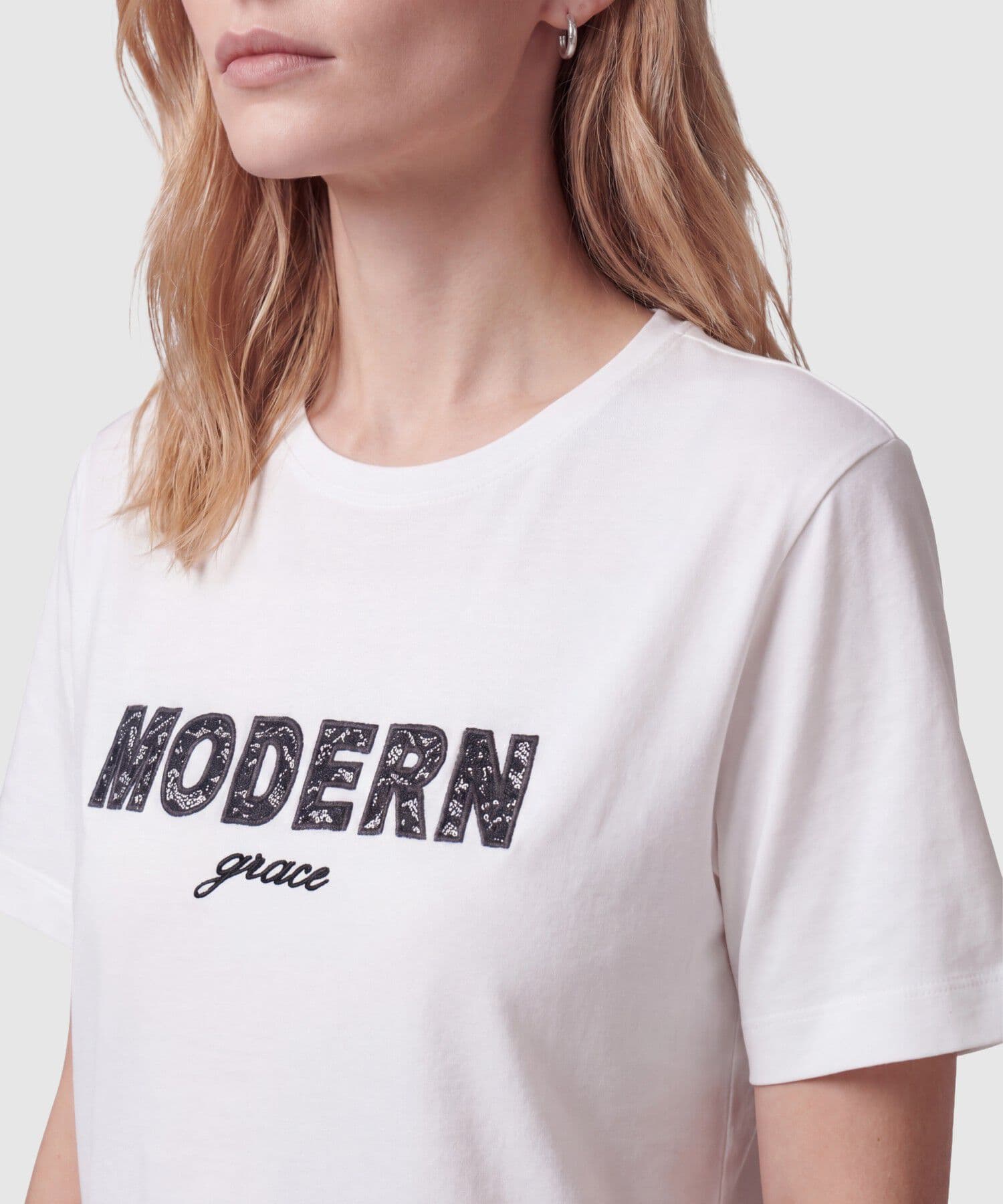 Camiseta Siena Minimalista blanco para mujer, vista 3