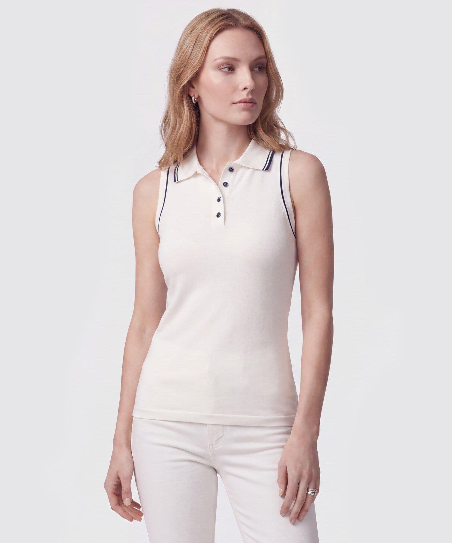 Polo Niebla Contemporáneo blanco para mujer, vista principal