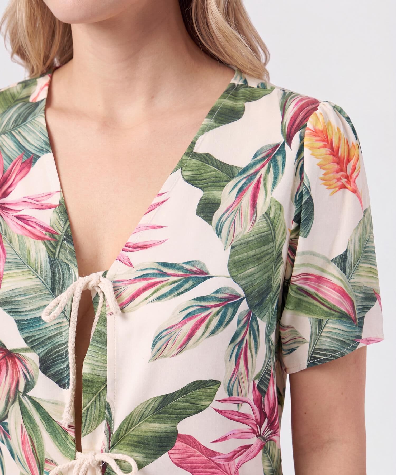 Blusa Lumbre Urbano verde oliva para mujer, vista 3