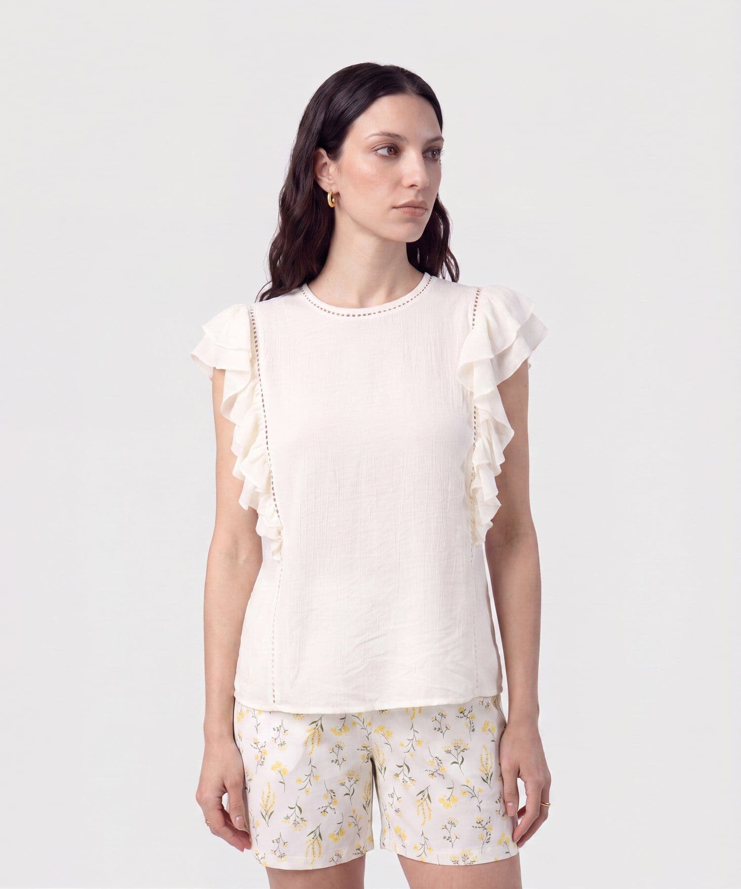 Blusa Horizonte Esencial café para mujer, vista principal