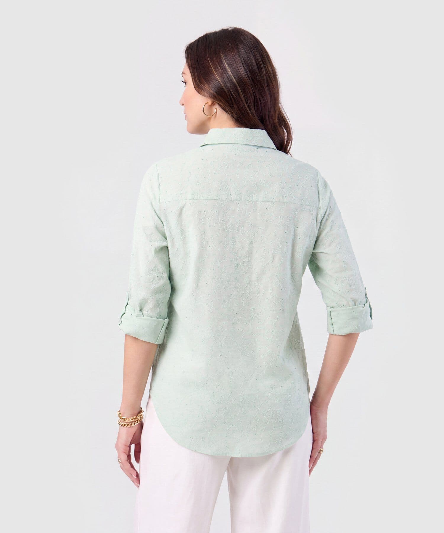 Camisa Solana Texturizado verde oliva para mujer, vista 4