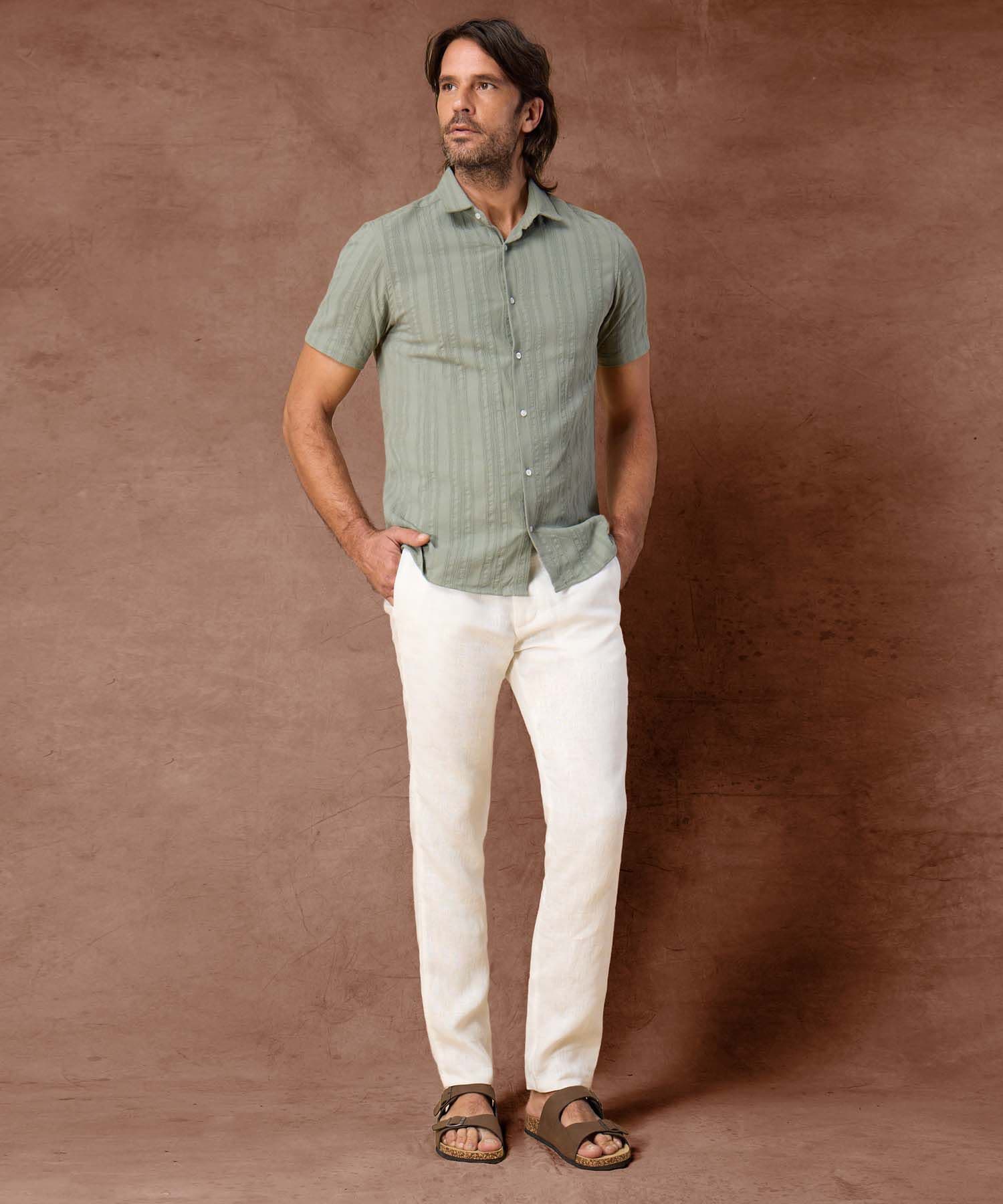 Pantalón Orquídea Fluido blanco para hombre, vista 2