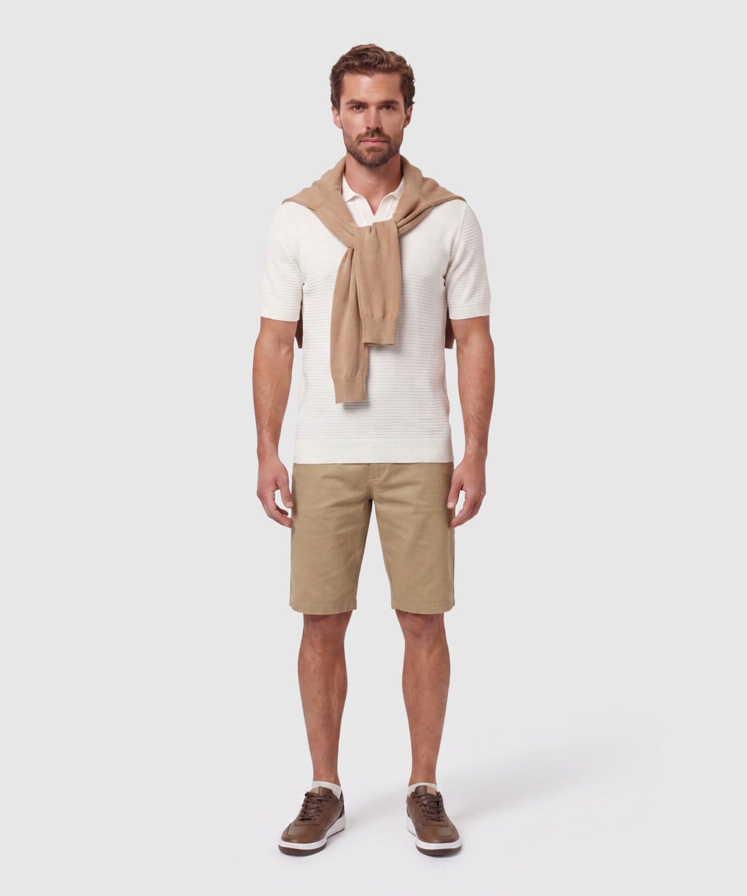 Polo Horizonte Edición Lino gris humo para hombre, vista 2