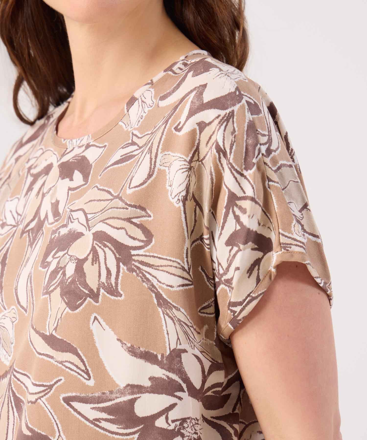Blusa Azahar Contemporáneo café para mujer, vista 3