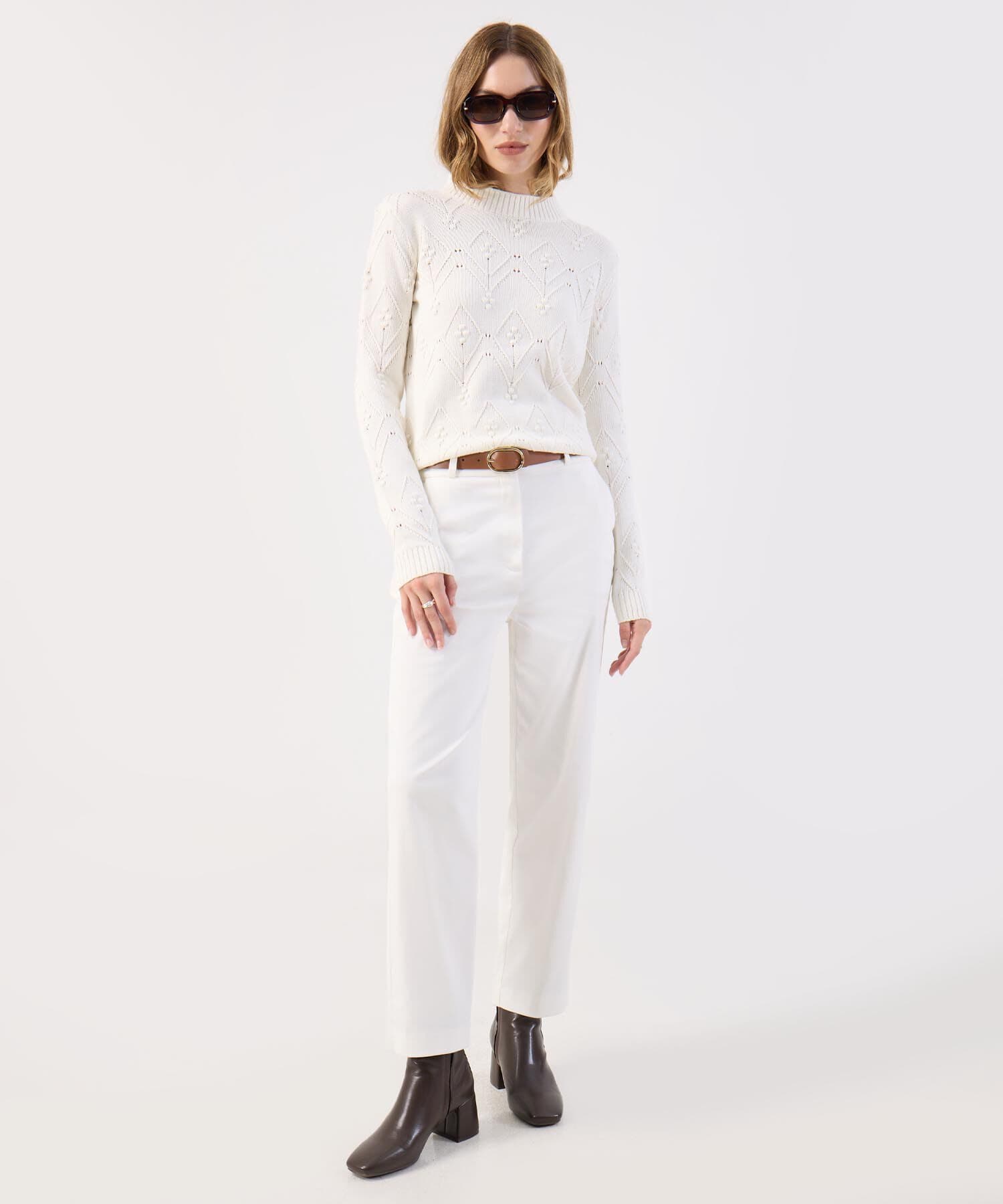 Pantalón Marfil de Viaje blanco para mujer, vista 2