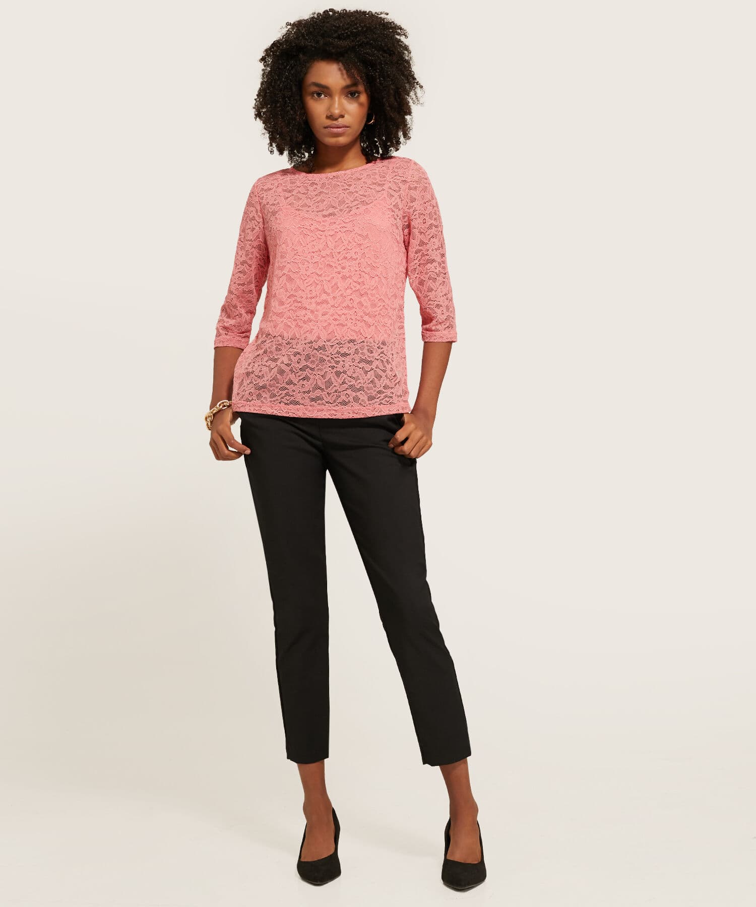 Pantalón Isadora Texturizado negro para mujer, vista principal