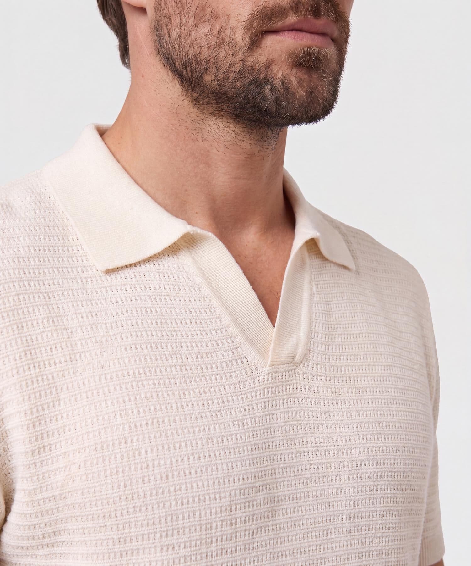 Polo Horizonte Edición Lino gris humo para hombre, vista 3