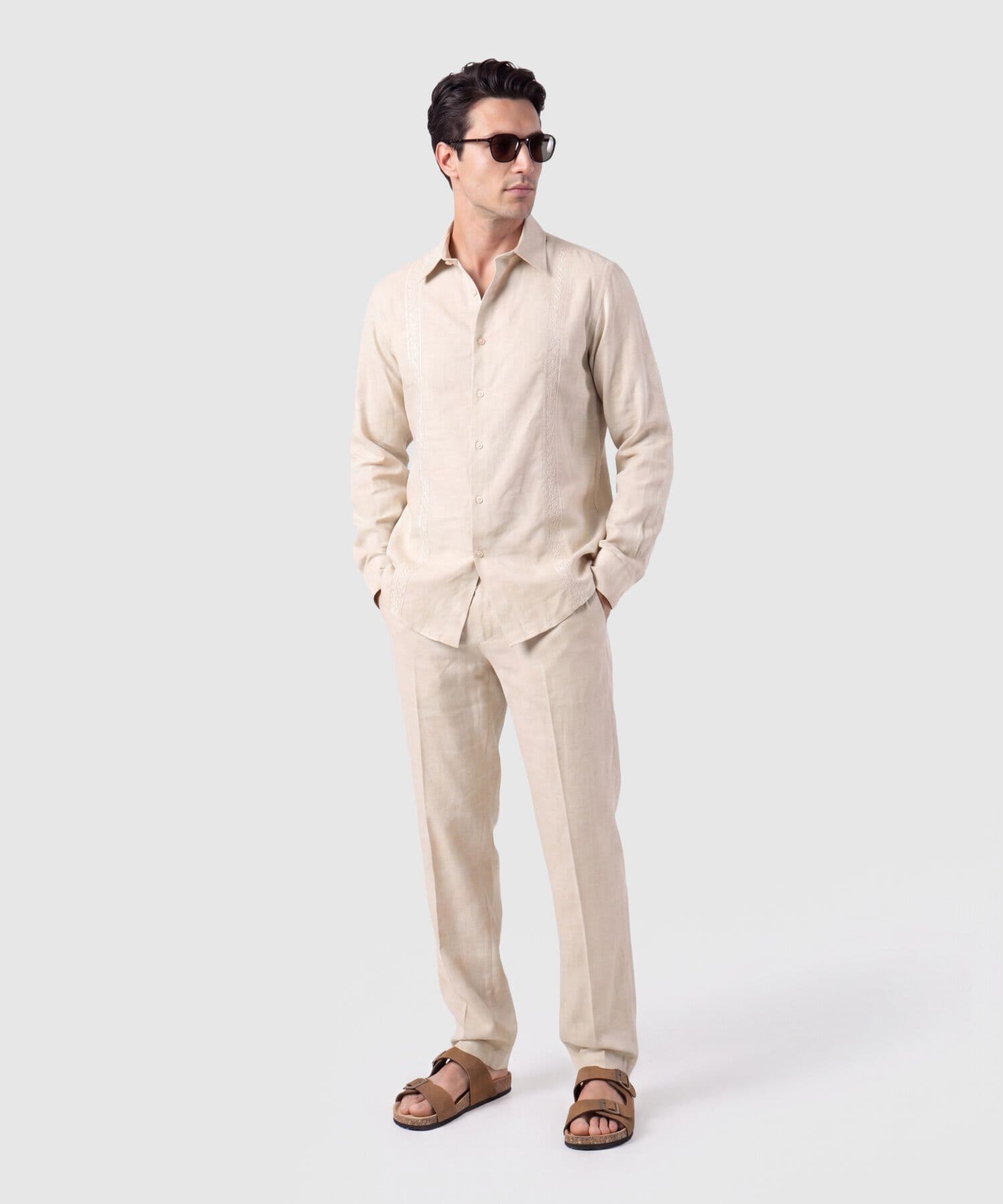 Camiseta Coral Esencial arena para hombre, vista 2
