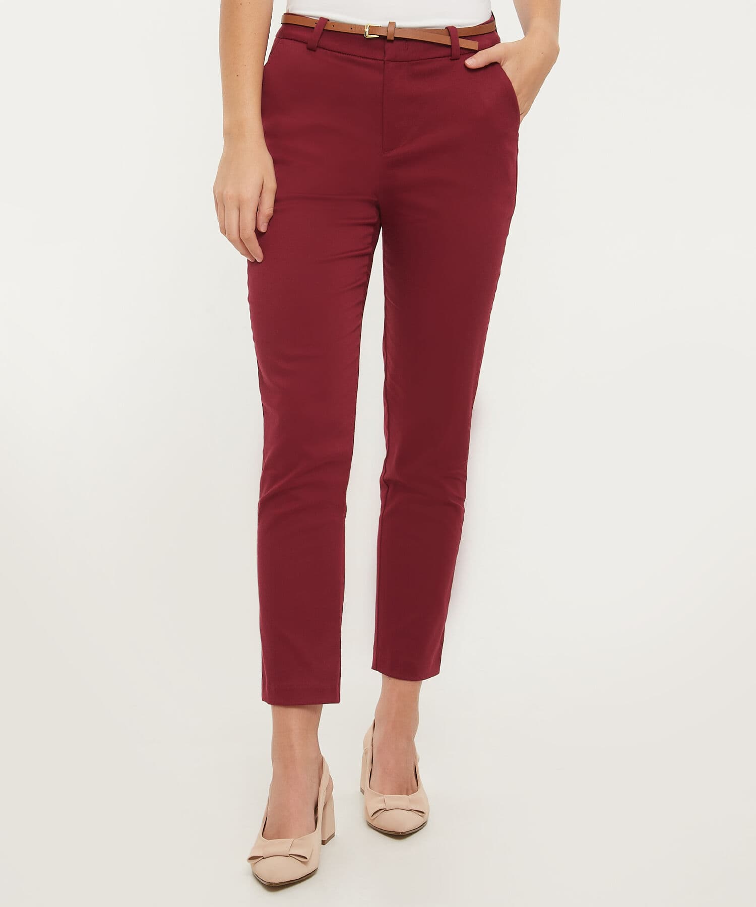 Pantalón Marea Contemporáneo rojo granada para mujer, vista principal