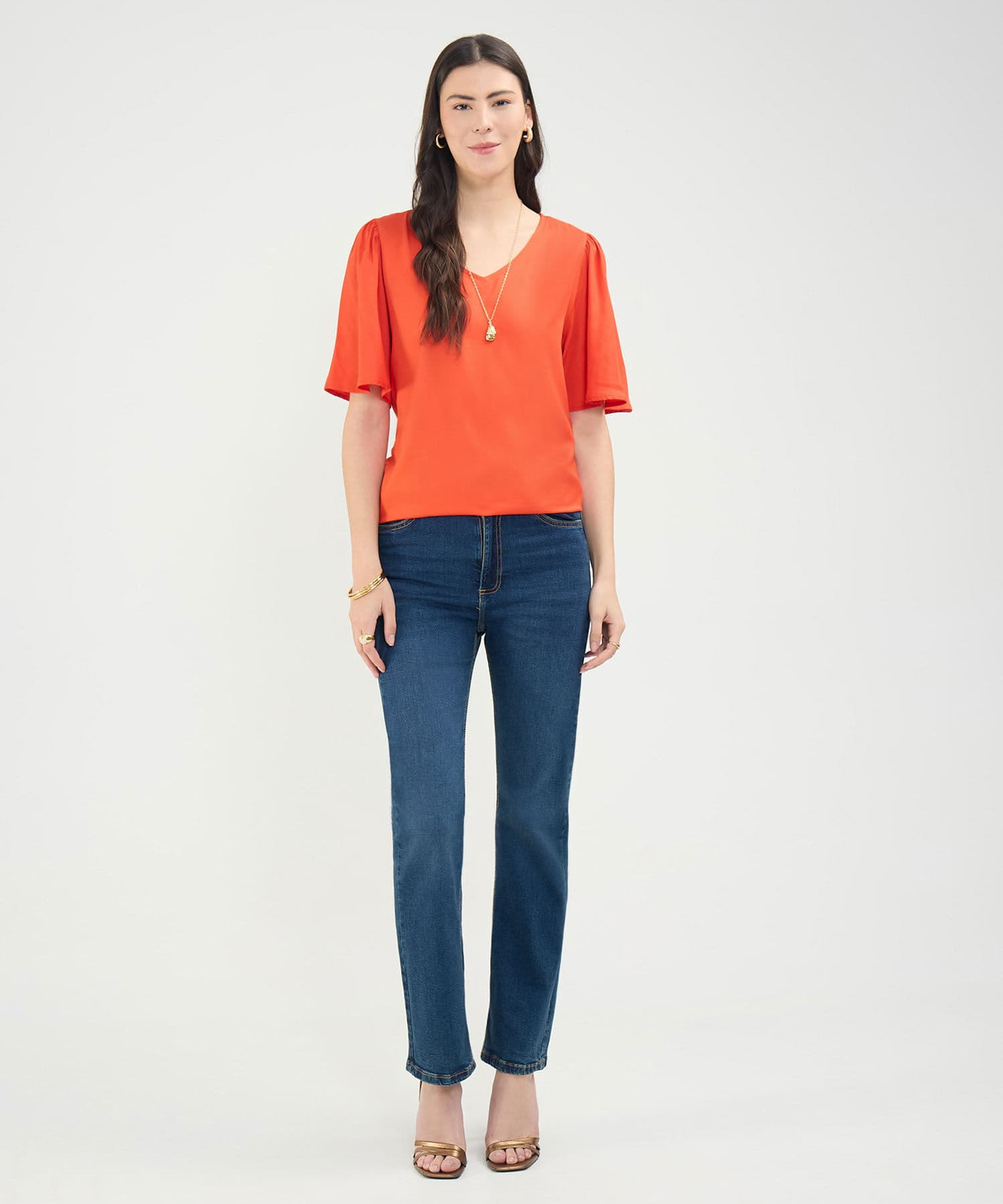 Blusa Solana Contemporáneo naranja para mujer, vista 2