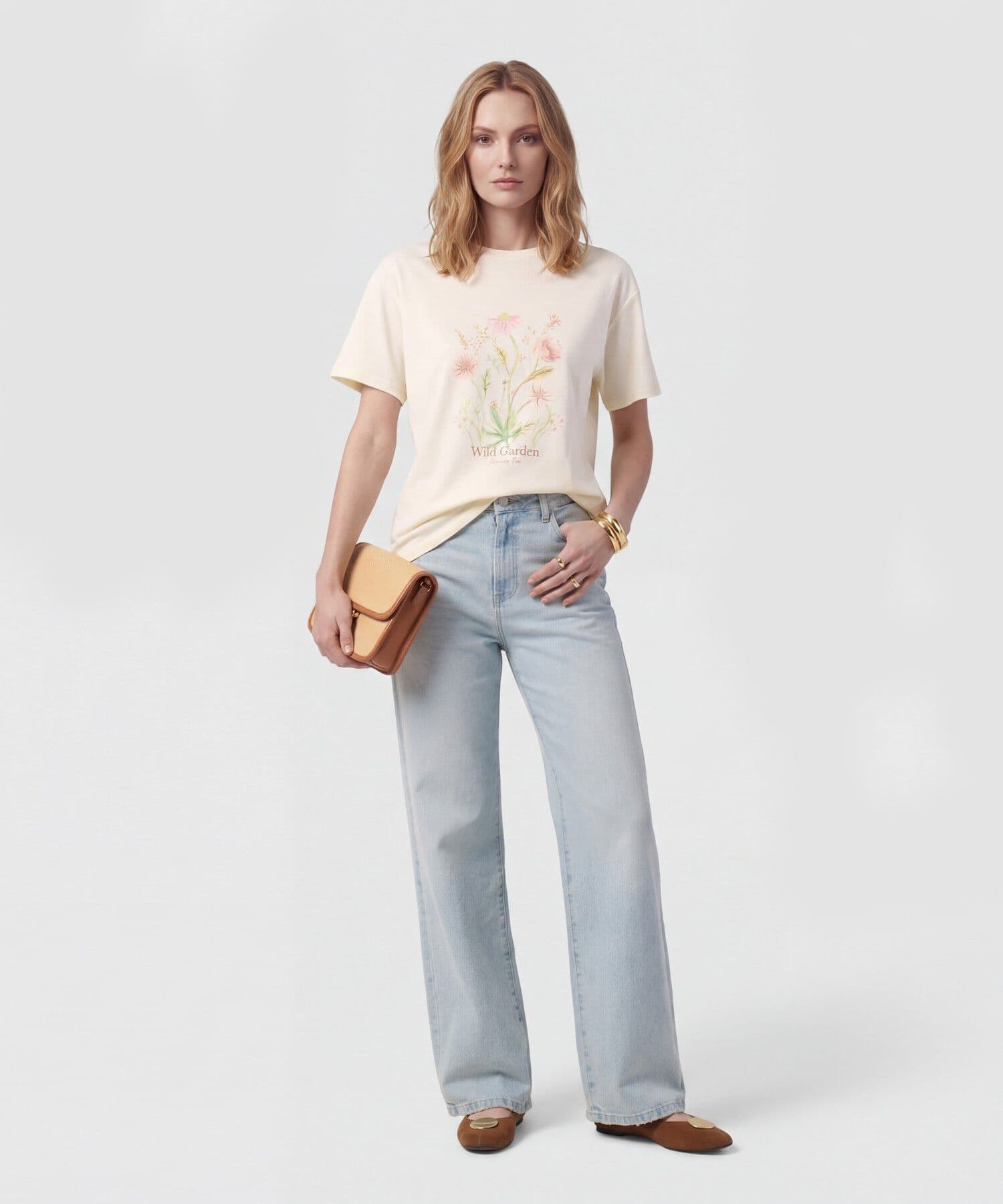 Camiseta Palma Esencial dorado para mujer, vista 2
