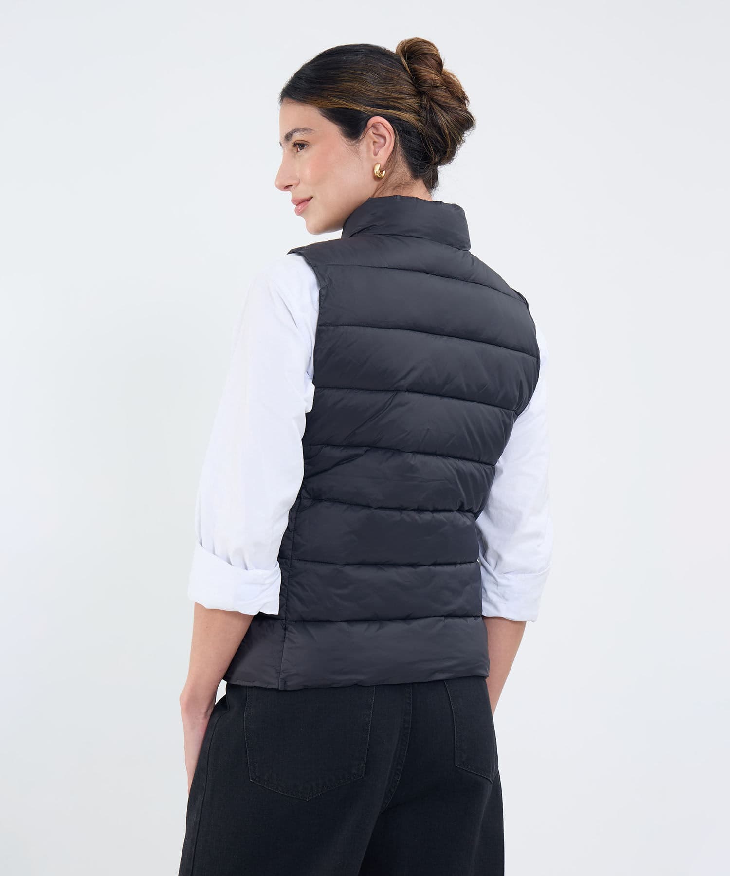 Buzo Sabana Relajado negro para mujer, vista 4