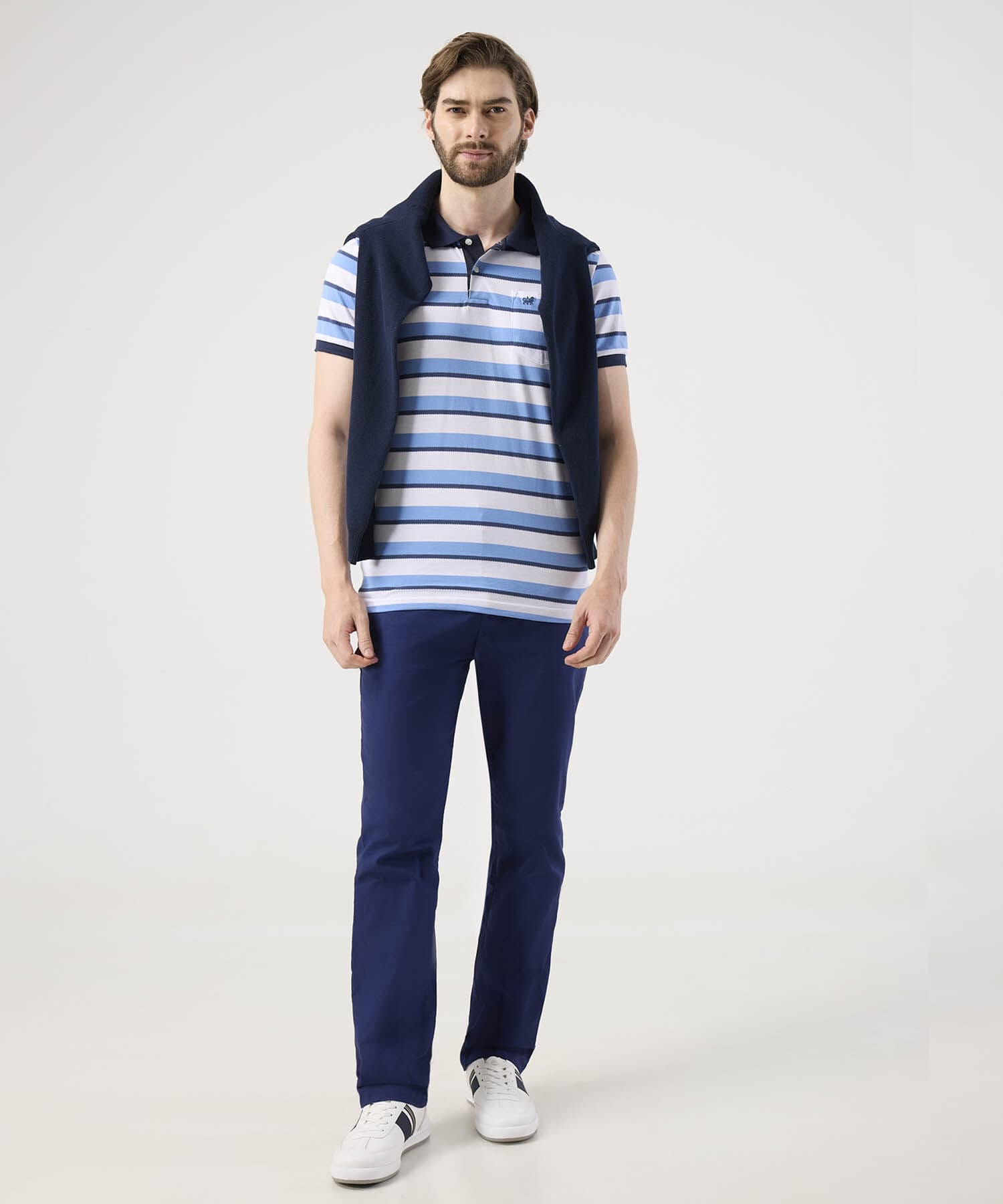 Polo Tierra Natural azul marino para hombre, vista 2